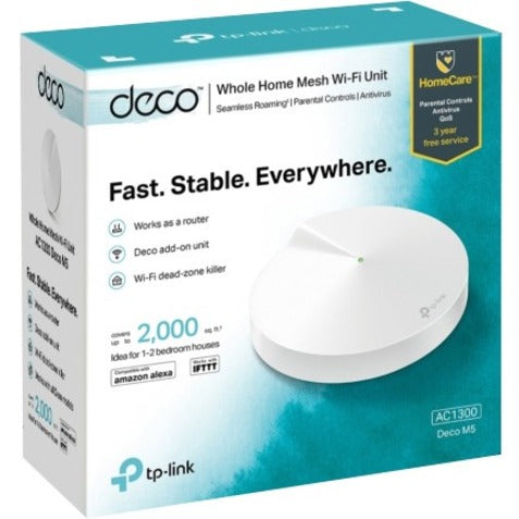 TP-Link Deco M5(1-pack) Deco M5 Wireless Access Point, AC1300 Whole Home Mesh Wi-Fi Unit