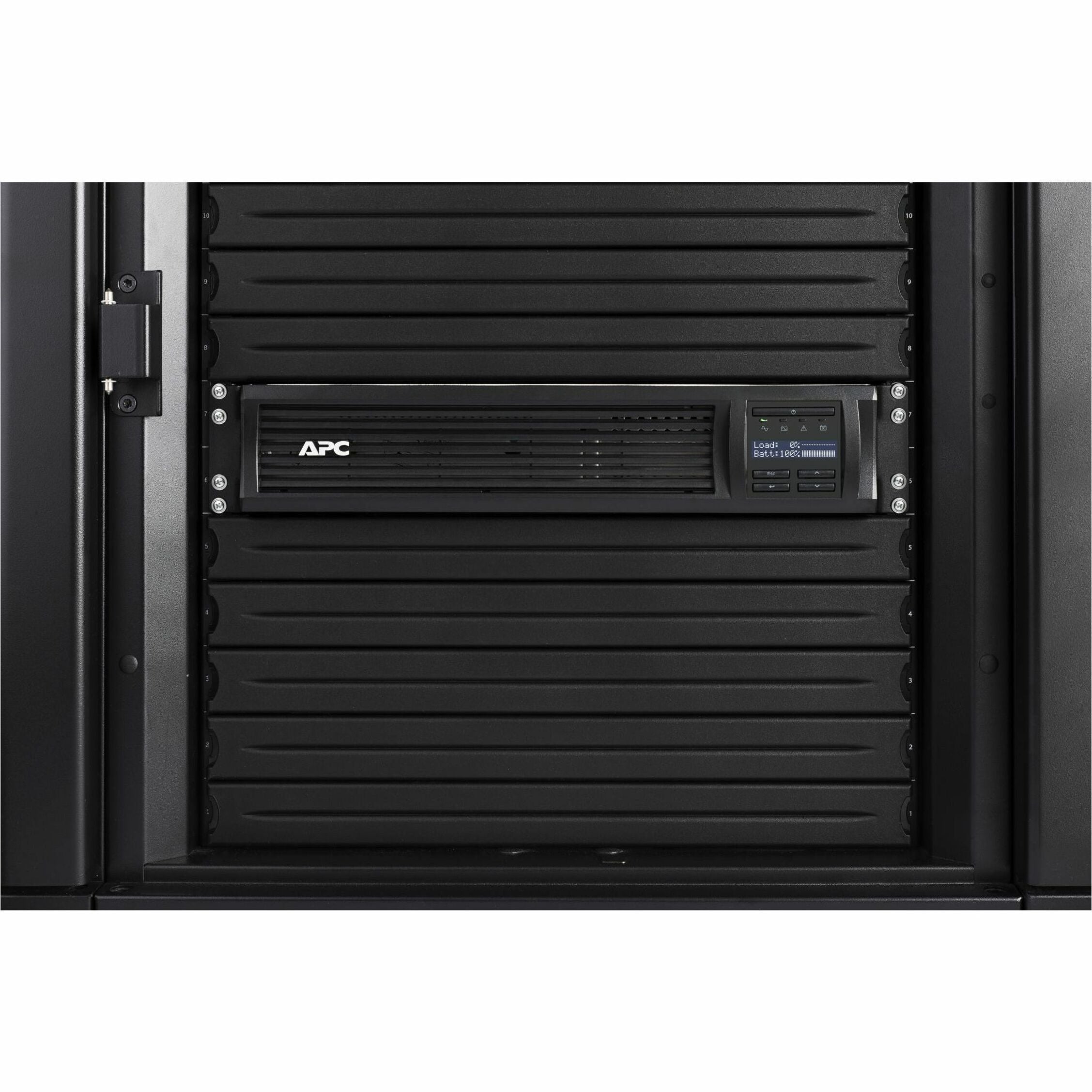 APC Smart-UPS mounted in server rack showing rack integration features-alternate-image5