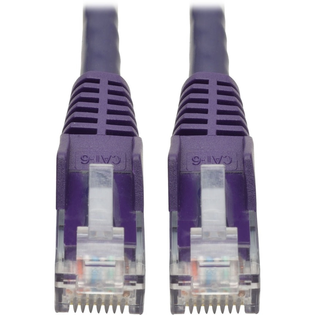 Tripp Lite N201-015-PU Cat6 Gigabit Snagless Molded UTP Patch Cable, Purple, 15 ft, Rugged, Stranded, Crosstalk Protection