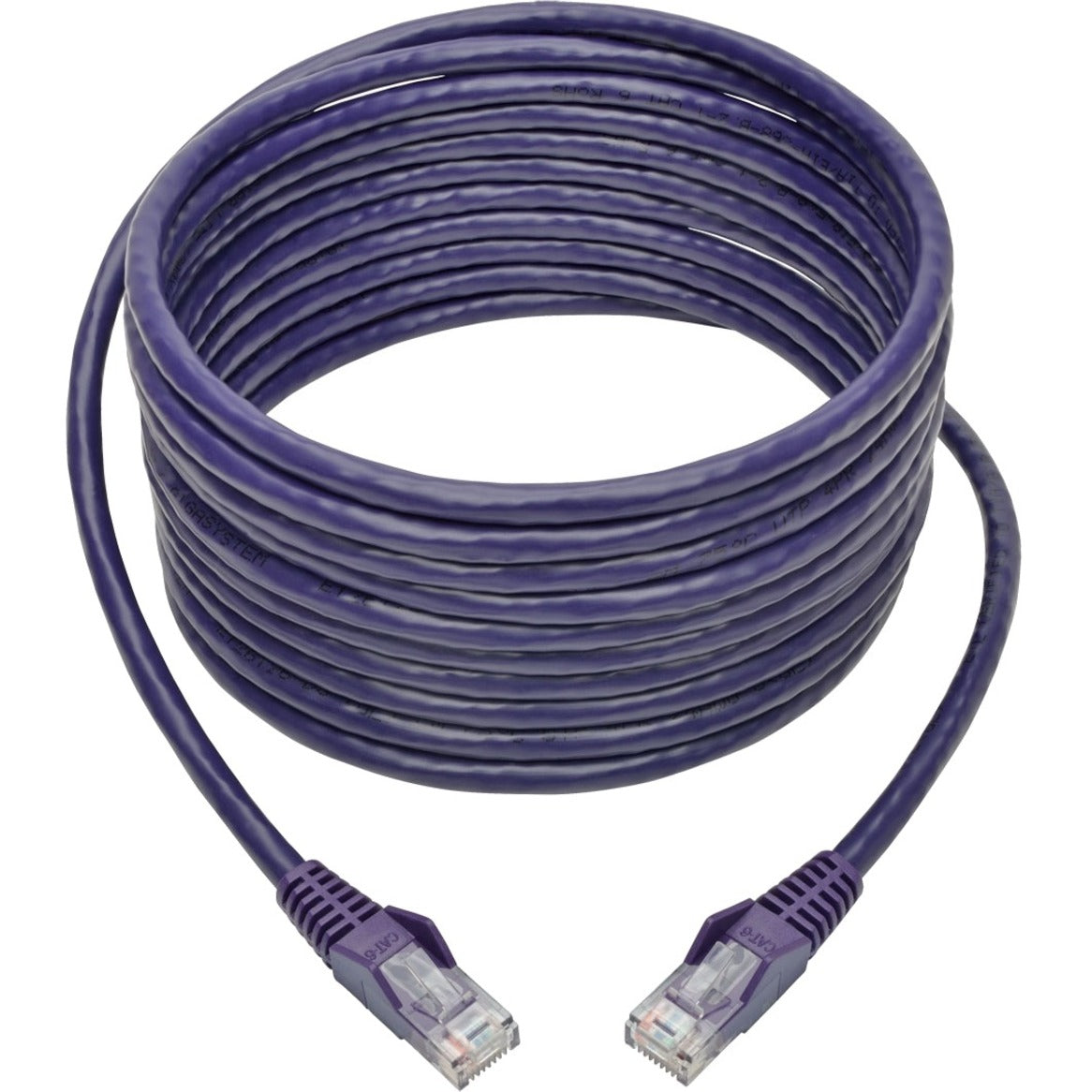 Tripp Lite N201-015-PU Cat6 Gigabit Snagless Molded UTP Patch Cable, Purple, 15 ft, Rugged, Stranded, Crosstalk Protection