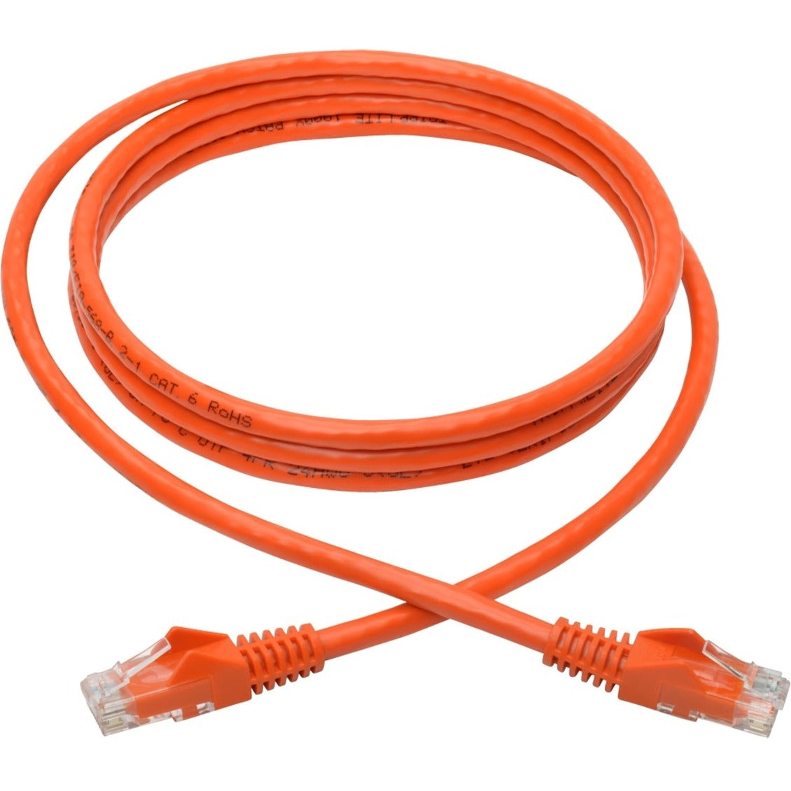 Tripp Lite N201-006-OR Cat6 Gigabit Snagless Molded UTP Patch Cable (RJ45 M/M), Orange, 6 ft, Stress Resistant, Crosstalk Protection, Strain Relief, 1 Gbit/s Data Transfer Rate