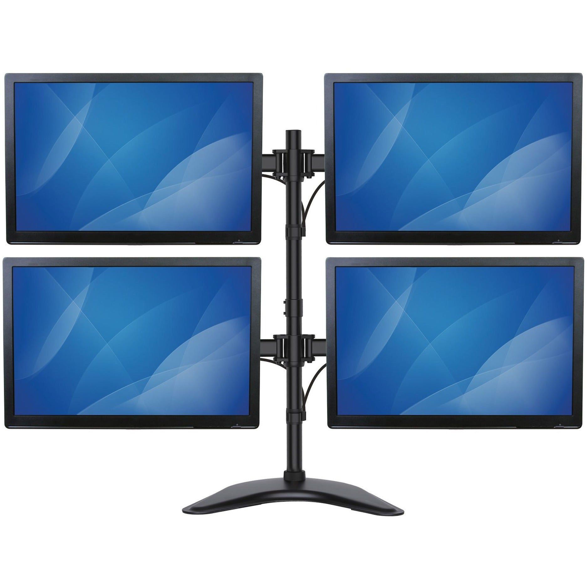 StarTech.com ARMBARQUAD Quad-Monitor Desktop Stand - Adjustable 4 Monitor Stand, VESA Mount, Up to 27in, Heavy Duty Steel