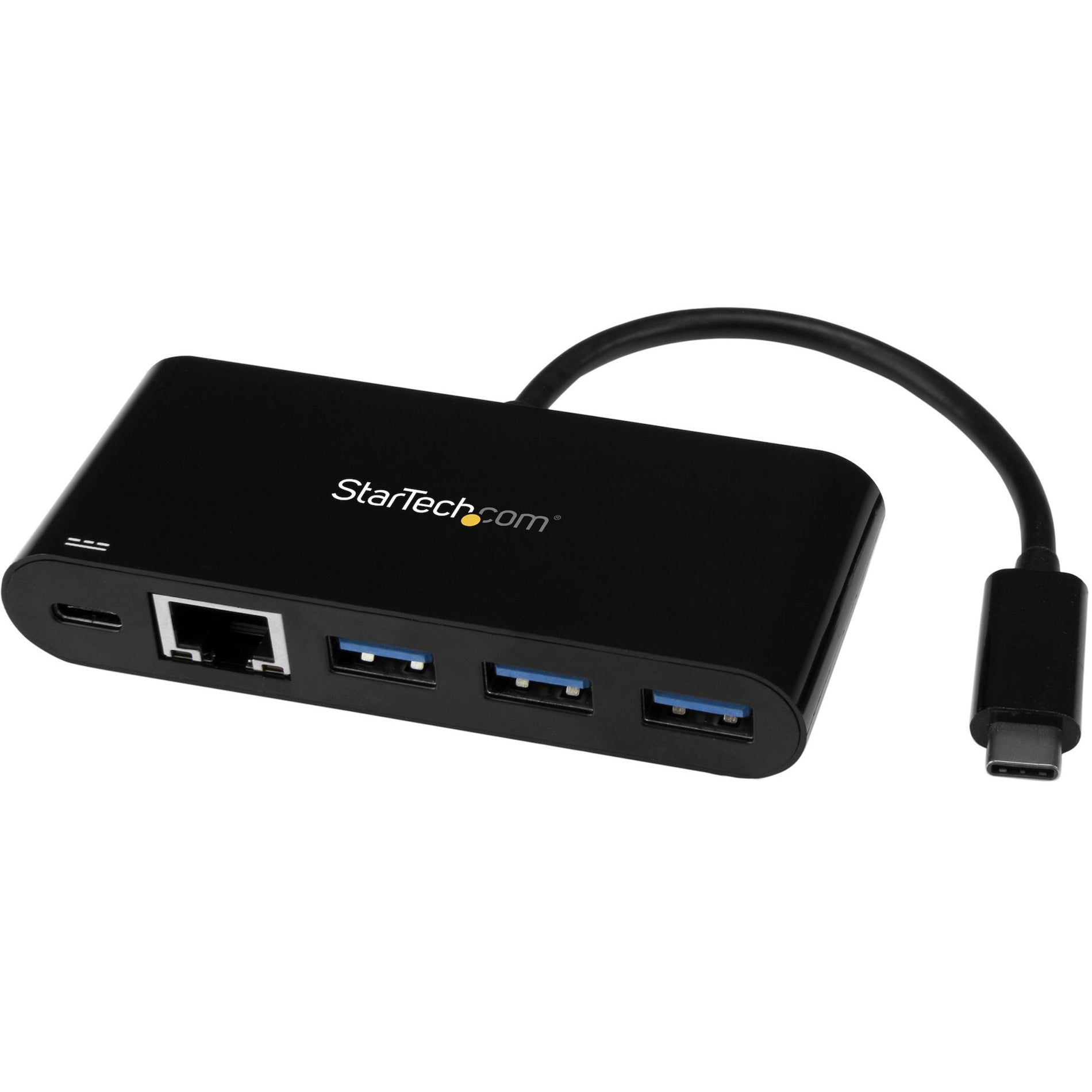 StarTech.com HB30C3AGEPD 3-Port USB 3.0 Hub with Gigabit Ethernet and Power Delivery - USB Type C Hub with GbE and PD 2.0