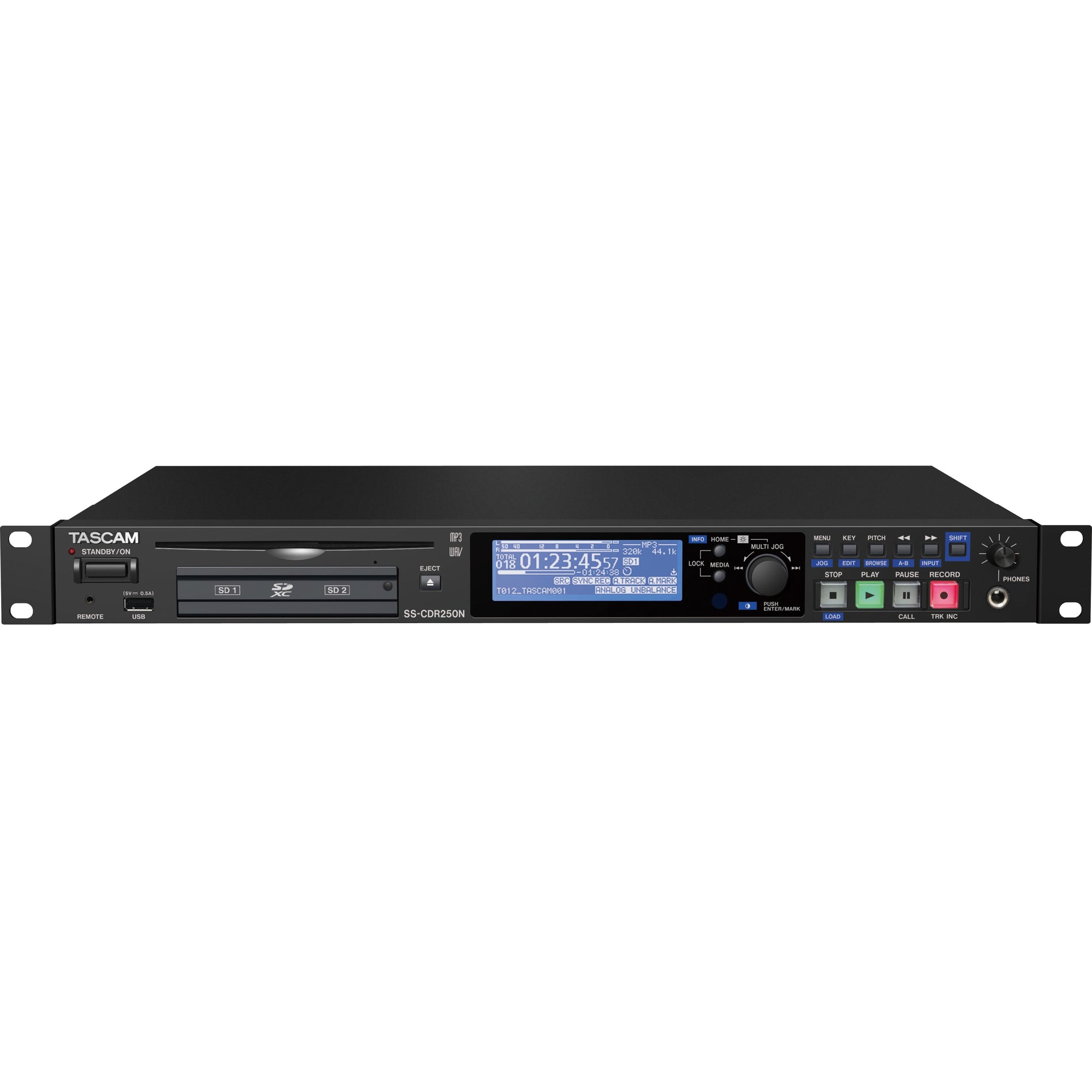 TASCAM SS-CDR250N Two-Channel Networking CD/Media Recorder, Dual SD, CDR