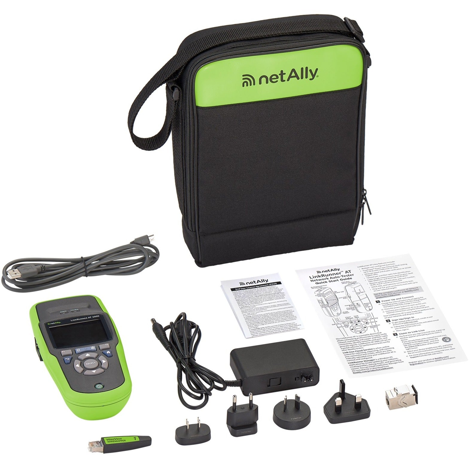 NetAlly LRAT-2000 LinkRunner Network Testing Device, 2.8" LCD Screen, USB and PoE Ports, Twisted Pair Support
