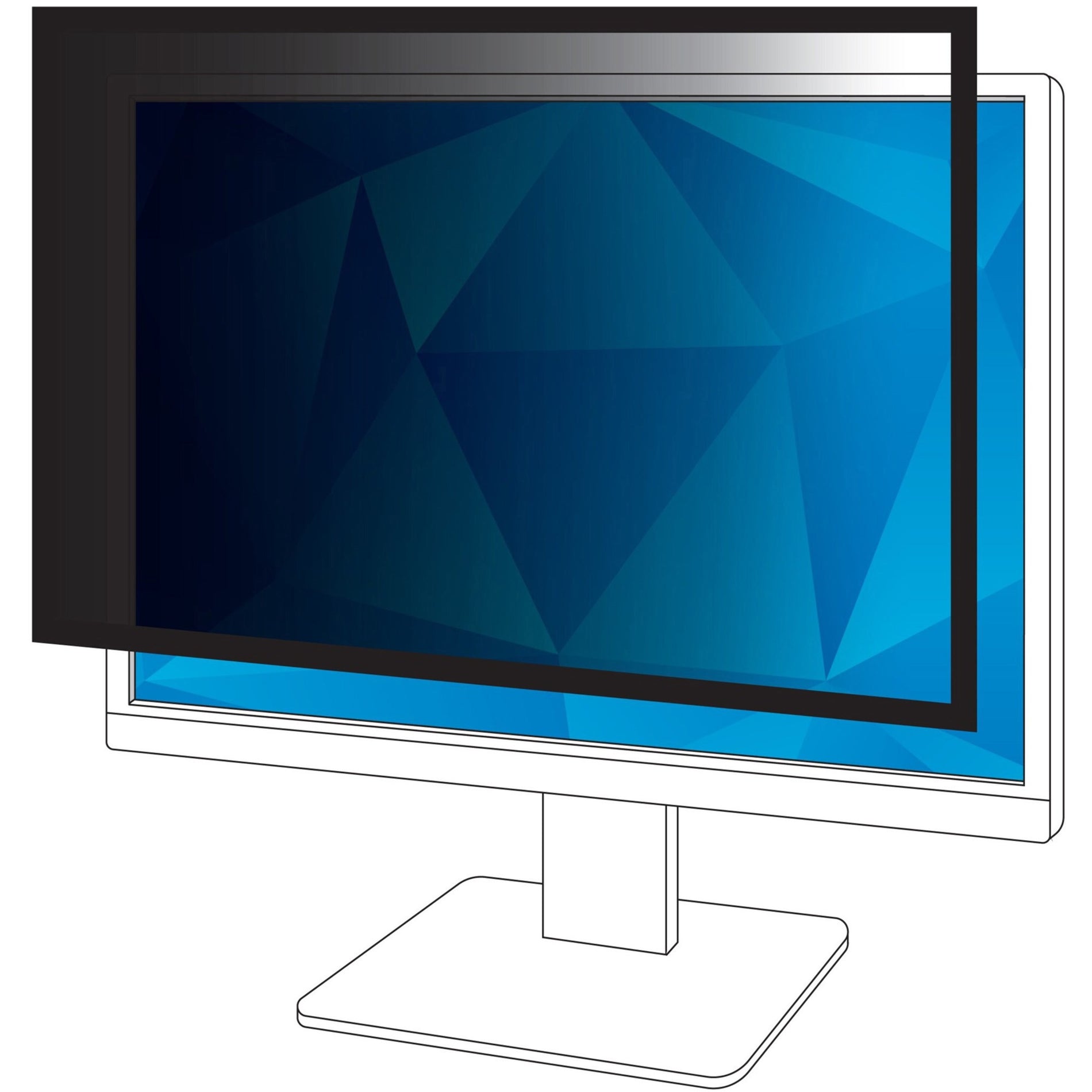 3M PF240W9F Framed Privacy Filter Black, 24" Widescreen, Easy Application and Removal, Blue Light Reduction