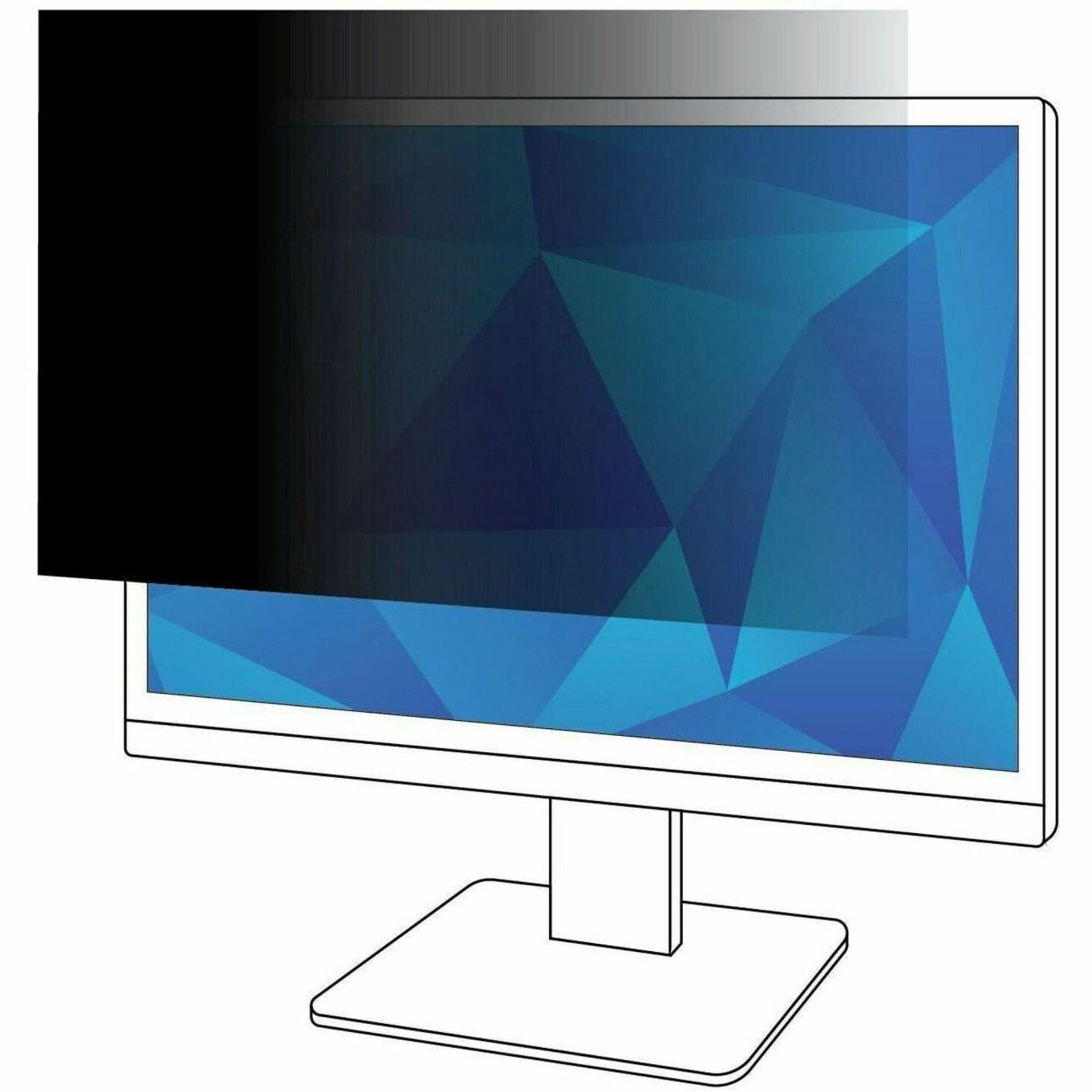 3M PF236W9B Privacy Filter for 23.6" Wide-screen Monitors, 16:9, Easy to Apply, Easy Clean, Limited Viewing Angle, Matte Black