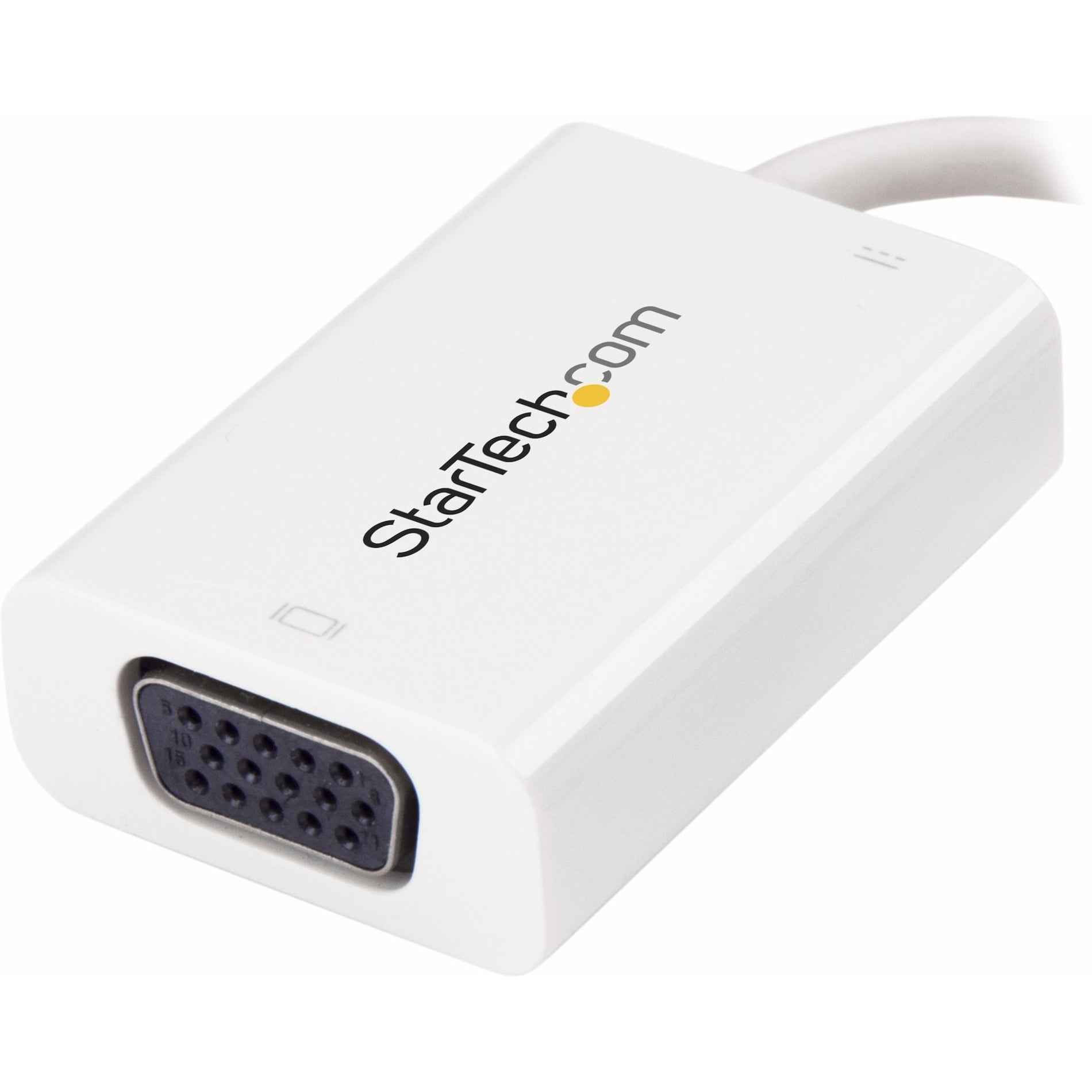 StarTech.com CDP2VGAUCPW USB-C to VGA Video Adapter with USB Power Delivery, Thunderbolt 3 Compatible, 1920 x 1200, White