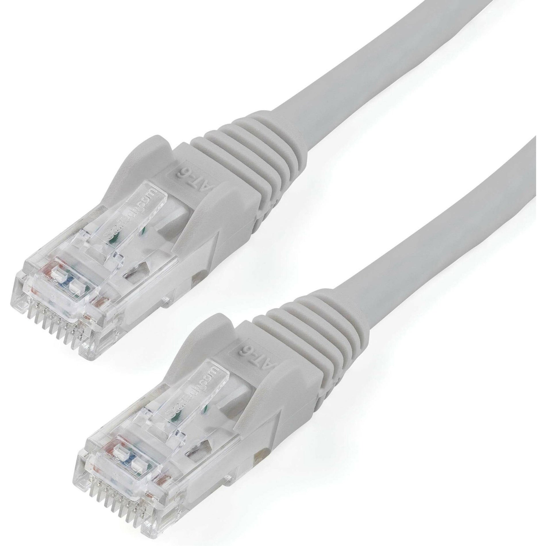 StarTech.com N6PATCH8GR Cat6 Patch Cable, 8 ft Gray Ethernet Cable, Snagless RJ45 Connectors