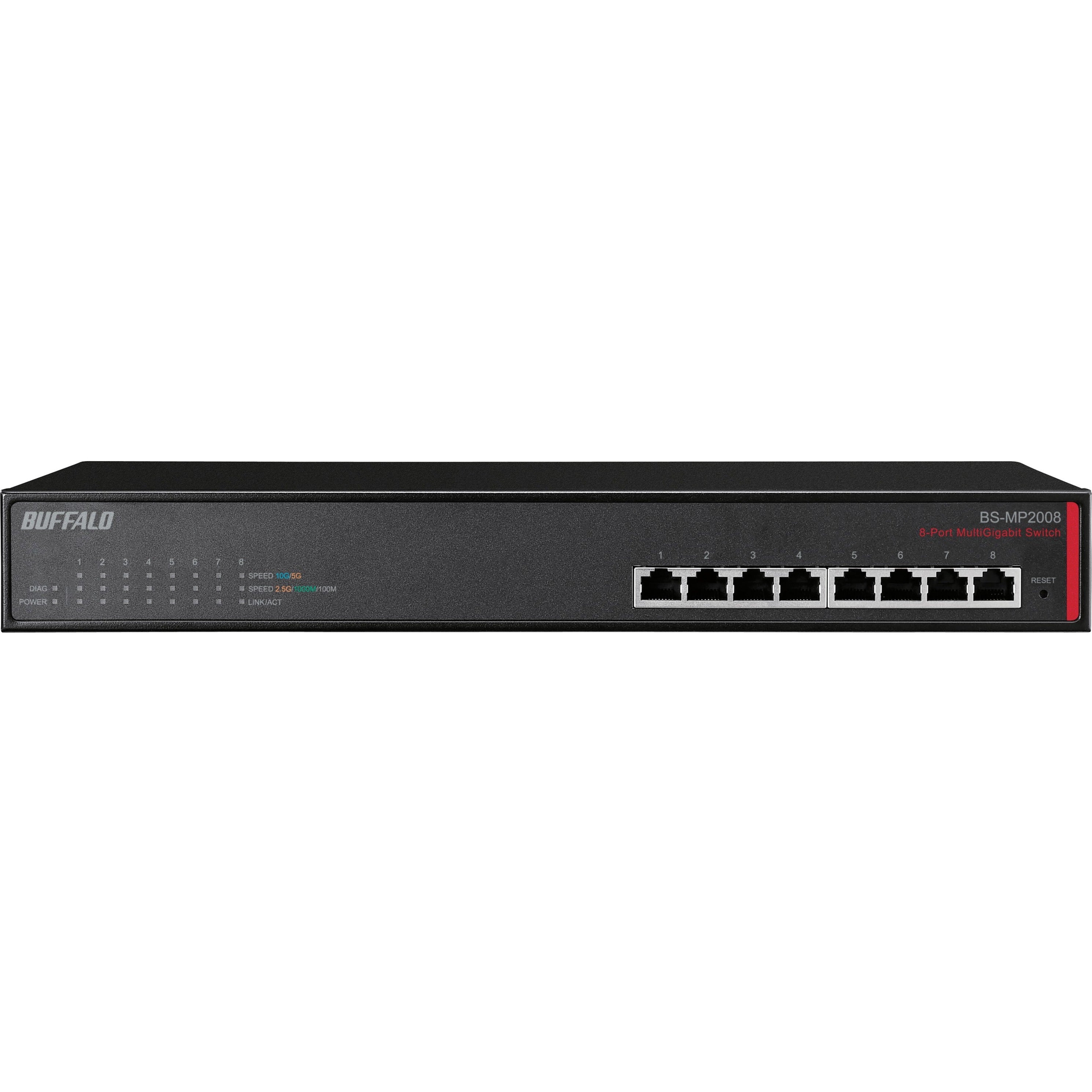 Buffalo BS-MP2008 8-Port 10 Gigabit Switch, High-Speed Ethernet Networking Solution