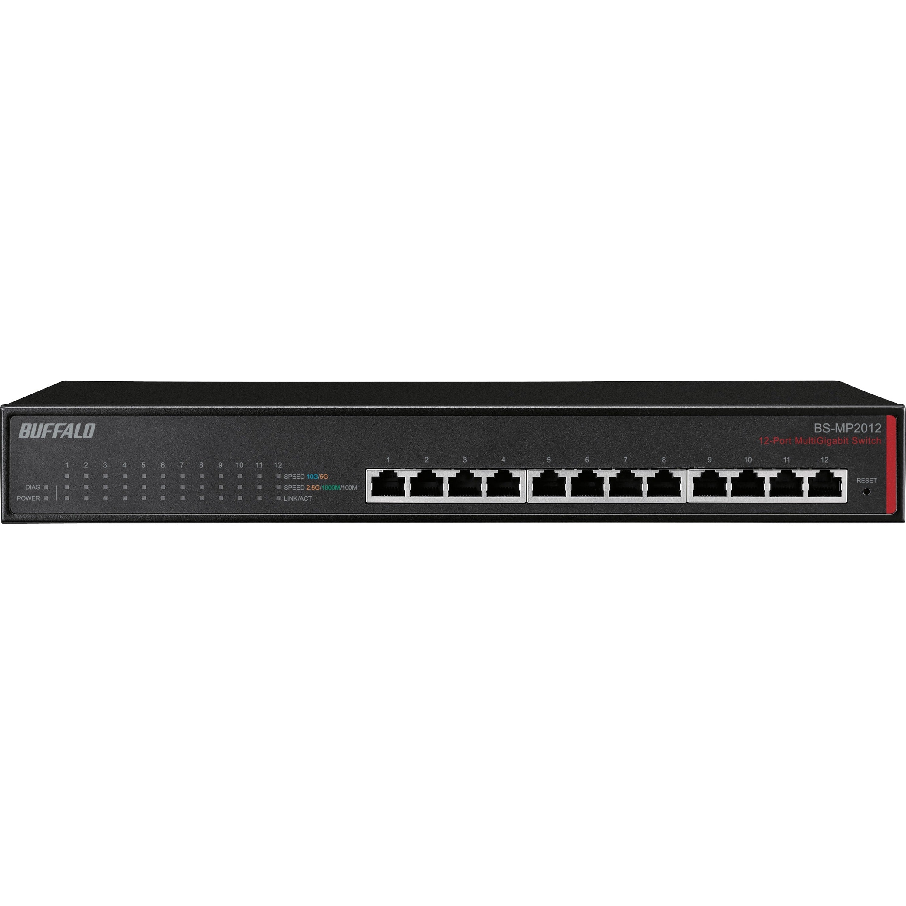 Buffalo BS-MP2012 12-Port 10 Gigabit Switch, High-Speed Ethernet Networking Solution
