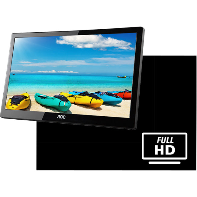 AOC I1659FWUX 15.6" Full HD LCD Monitor, USB Powered, Glossy Piano Black