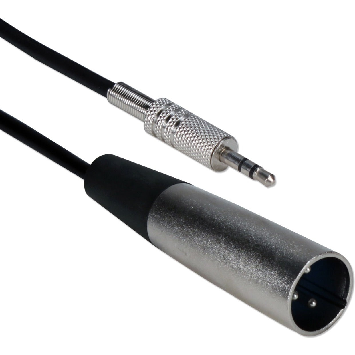 QVS XLRSM-06 6ft XLR Male to 3.5mm Male Balanced Audio Cable, Noise Reducing, Heavy Duty, Locking Latch, Strain Relief, Flexible