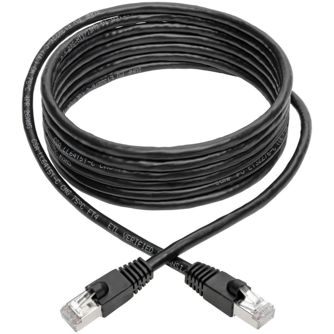 Tripp Lite N262-010-BK Cat.6a STP Patch Network Cable, 10ft, PoE, Crosstalk Protection, Snagless