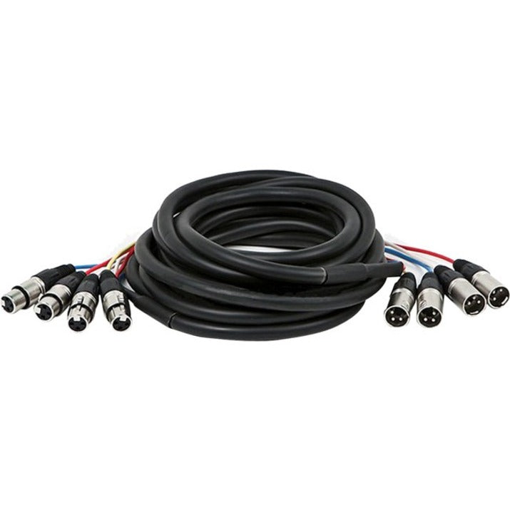 Monoprice 8767 20ft 4-Channel XLR Male to XLR Female Snake Cable, Lifetime Warranty, Booted