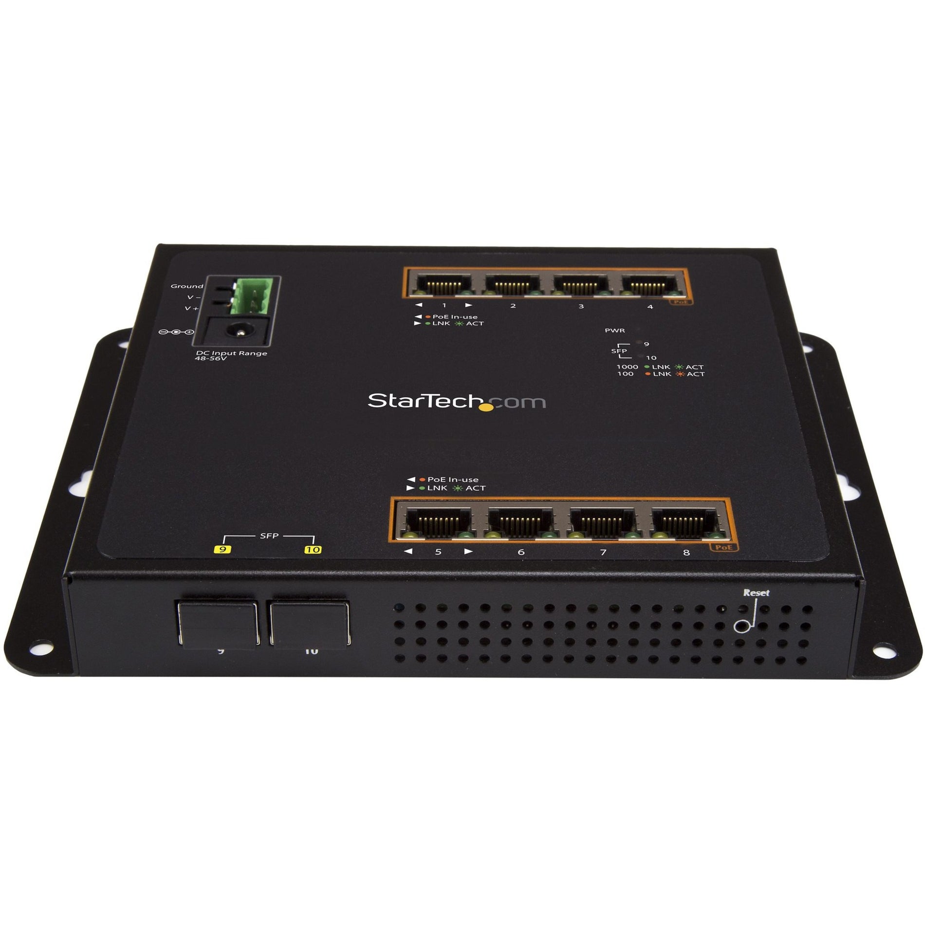 StarTech.com IES101GP2SFW 8-Port Gigabit Ethernet Switch, Industrial Managed Network Switch, Wall Mount
