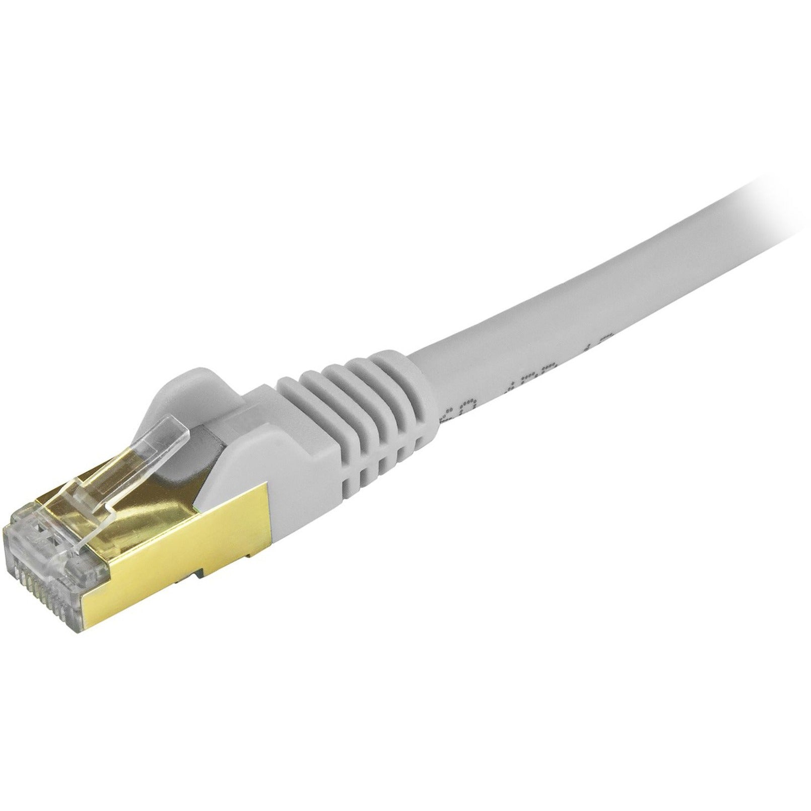 StarTech.com C6ASPAT12GR Cat6a Ethernet Patch Cable - Shielded (STP) - 12 ft., Gray, Snagless RJ45 Ethernet Cord