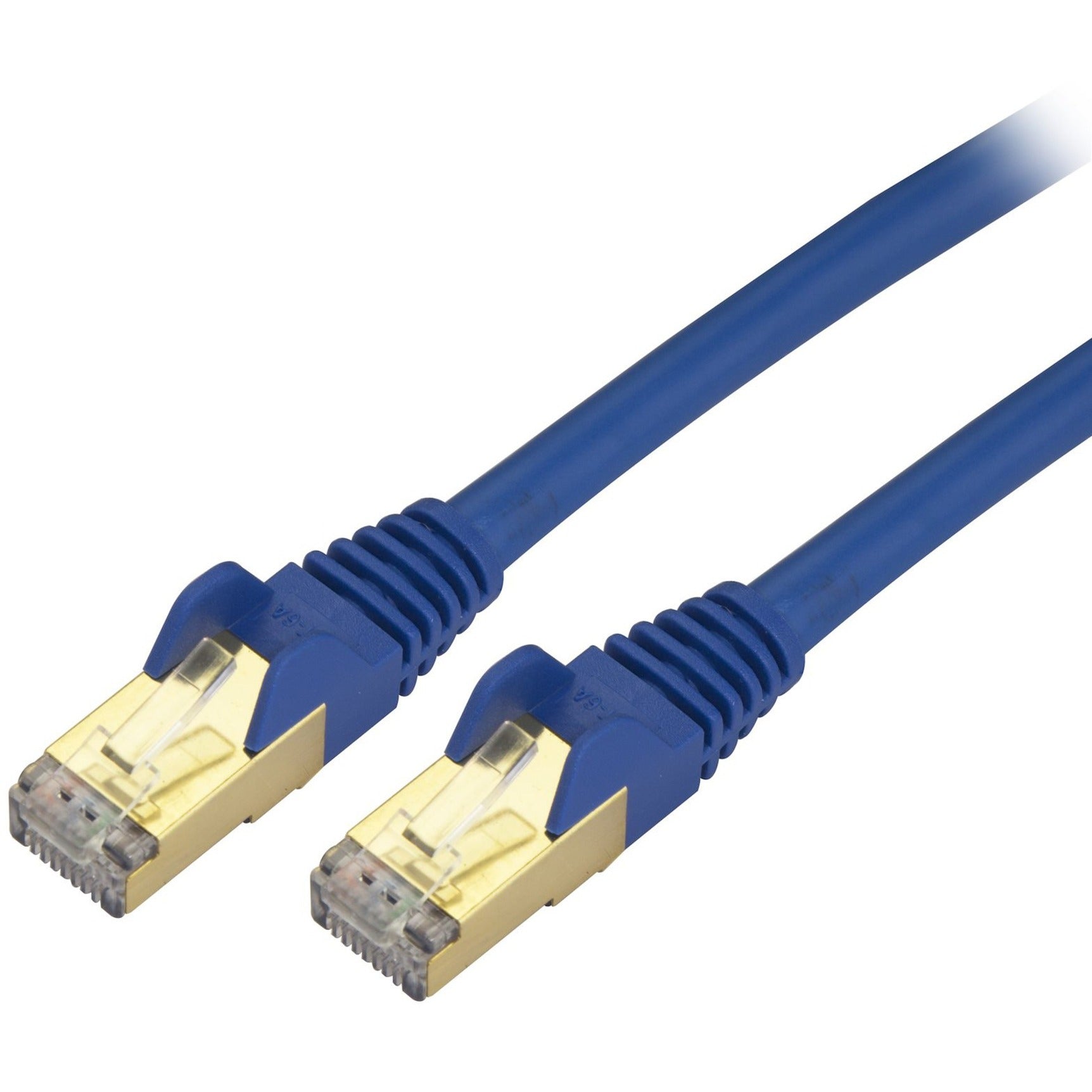 StarTech.com C6ASPAT9BL Cat6a Ethernet Patch Cable - Shielded (STP) - 9 ft., Blue, Snagless RJ45 Ethernet Cord
