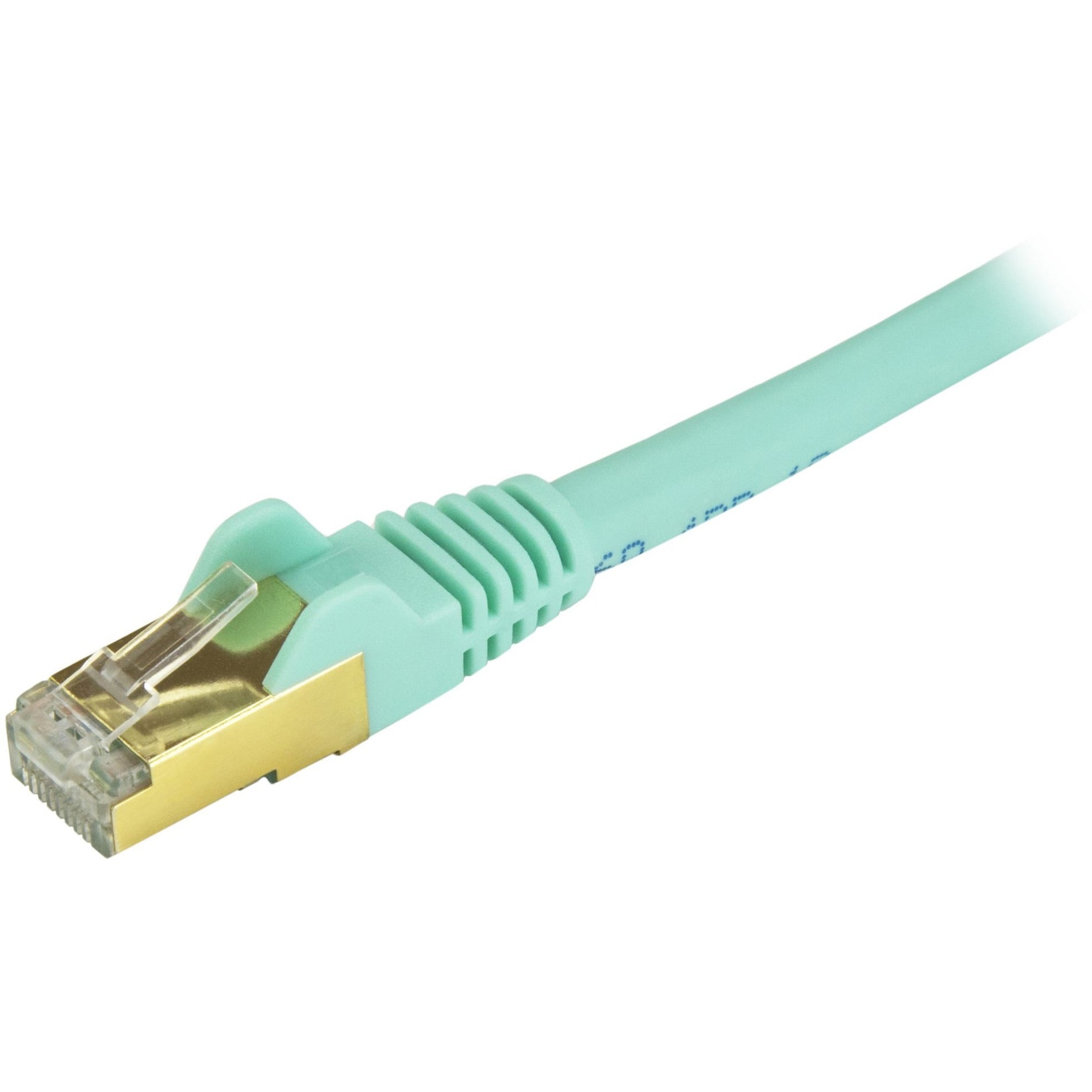 StarTech.com C6ASPAT35AQ Cat6a Ethernet Patch Cable - Shielded (STP) - 35 ft., Aqua, Long Ethernet Cord