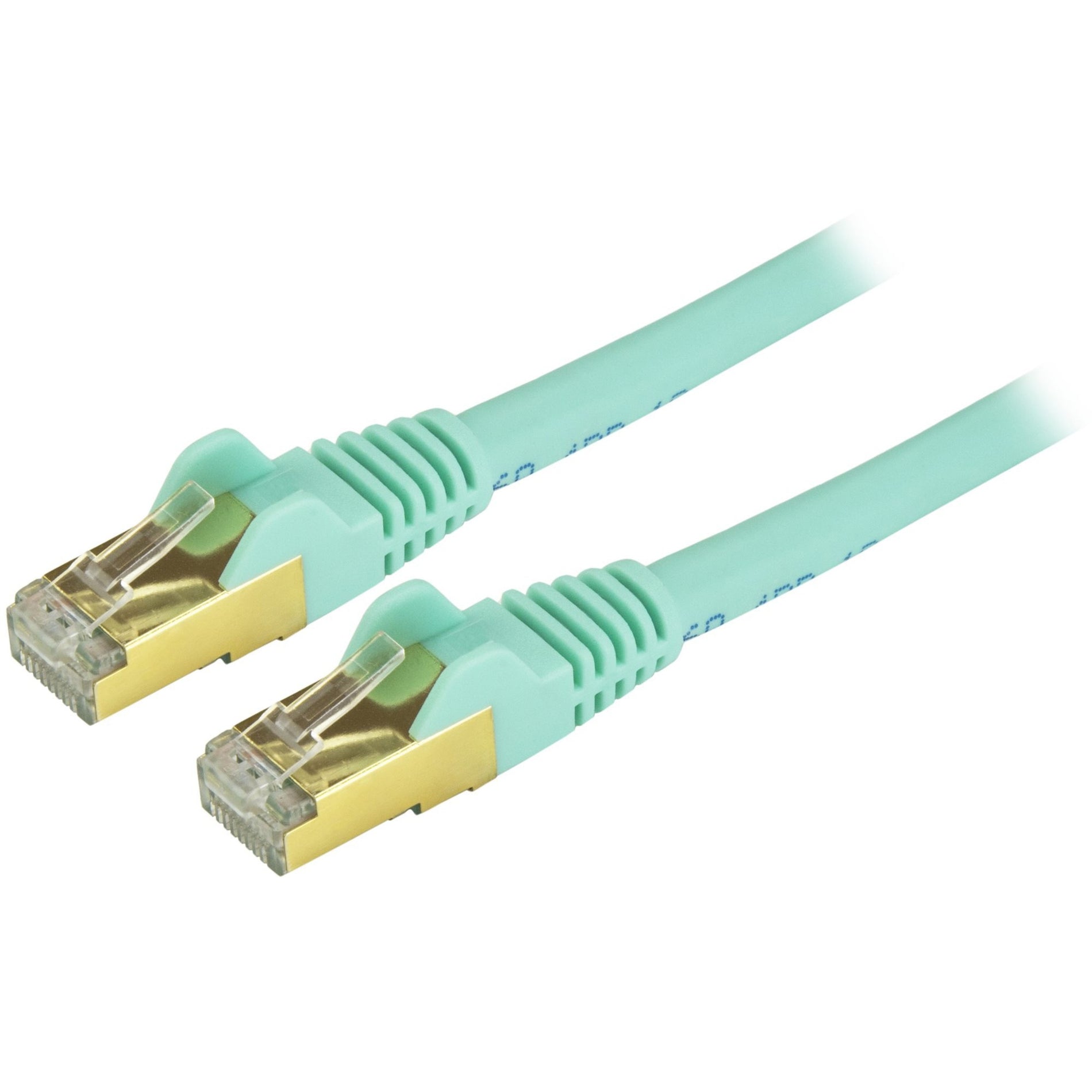 StarTech.com C6ASPAT6AQ Cat6a Ethernet Patch Cable - Shielded (STP) - 6 ft., Aqua, Snagless RJ45 Ethernet Cord