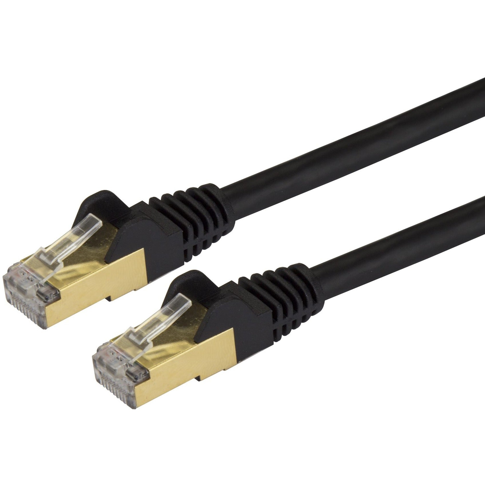 StarTech.com C6ASPAT12BK Cat6a Ethernet Patch Cable - Shielded (STP) - 12 ft., Black, Snagless RJ45 Ethernet Cord