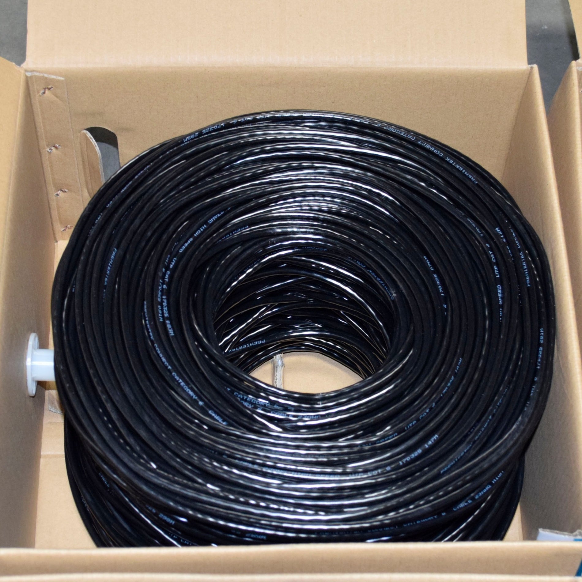 Premiertek CAT6-CCA-1KFT-BK Cat6 Bulk Cable 1000ft (Black), Lead-free, 1 Gbit/s Data Transfer Rate