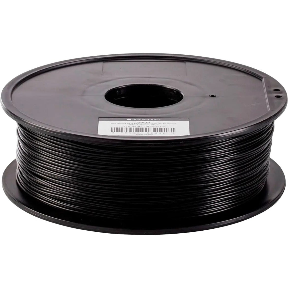Monoprice 15833 MP Select PLA Plus+ Premium 3D Filament 1.75mm 1kg/Spool, Black