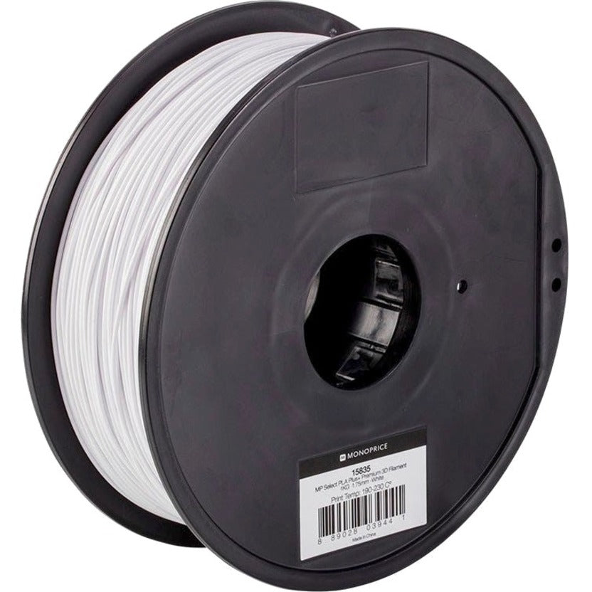 Monoprice 15835 MP Select PLA Plus+ Premium 3D Filament 1.75mm 1kg/Spool, White