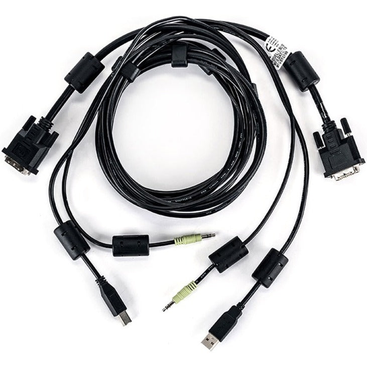 VERTIV CBL0150 KVM Cable, USB Keyboard and Mouse, DVI-D and Audio Cable, 6 ft.