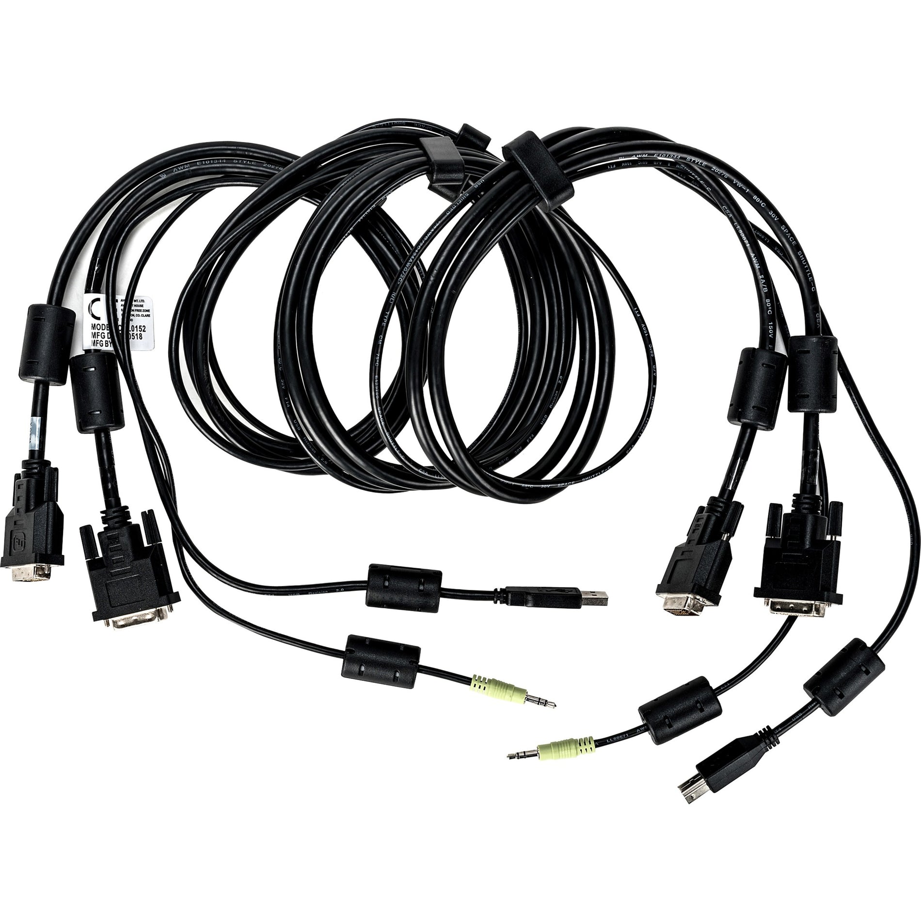 VERTIV CBL0152 KVM Cable, 6 ft. USB Keyboard and Mouse, DVI-D and Audio Cable