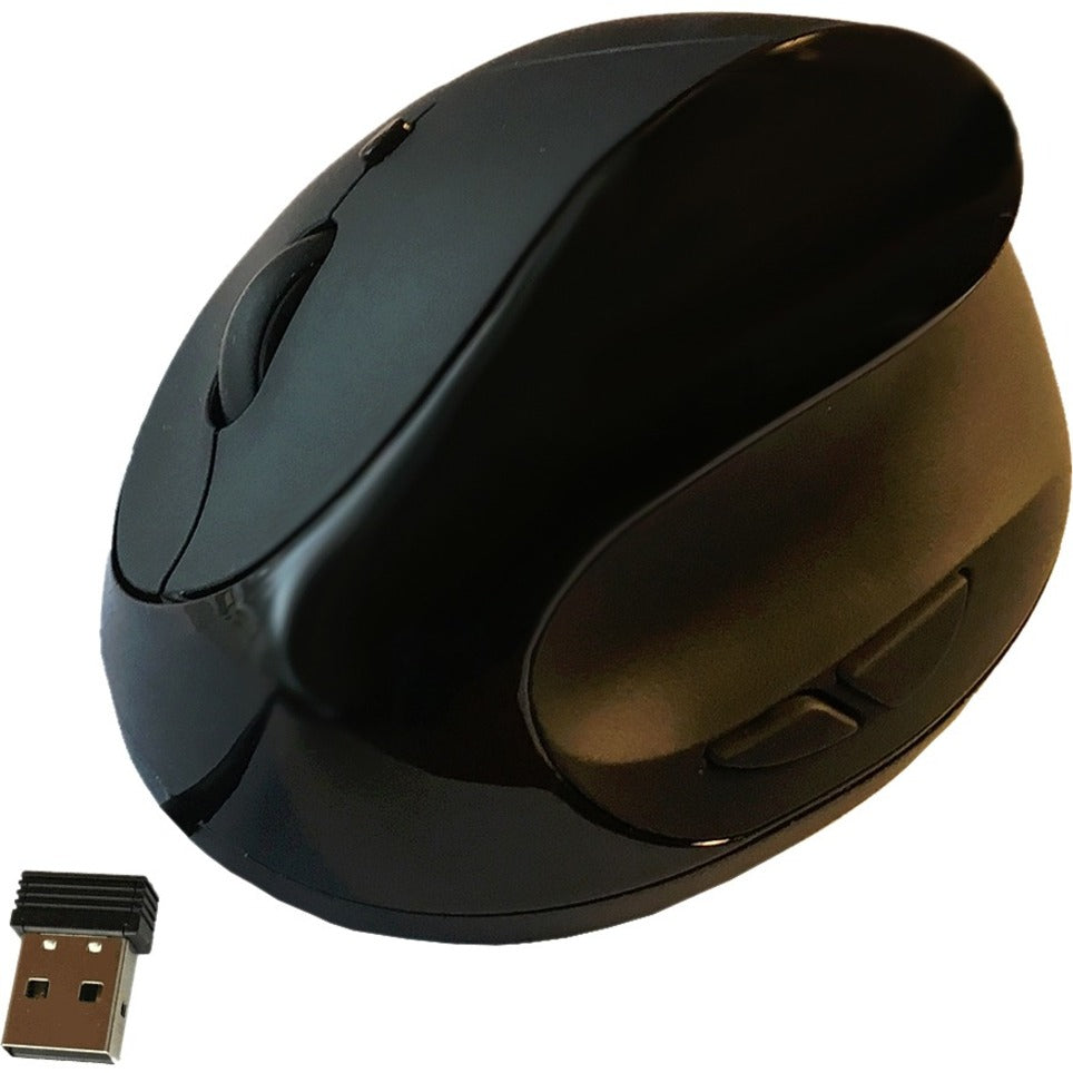Ergoguys EM011-BKW Comfi II Wireless Ergonomic Computer Mouse in Black, 5 Buttons, 2000 DPI