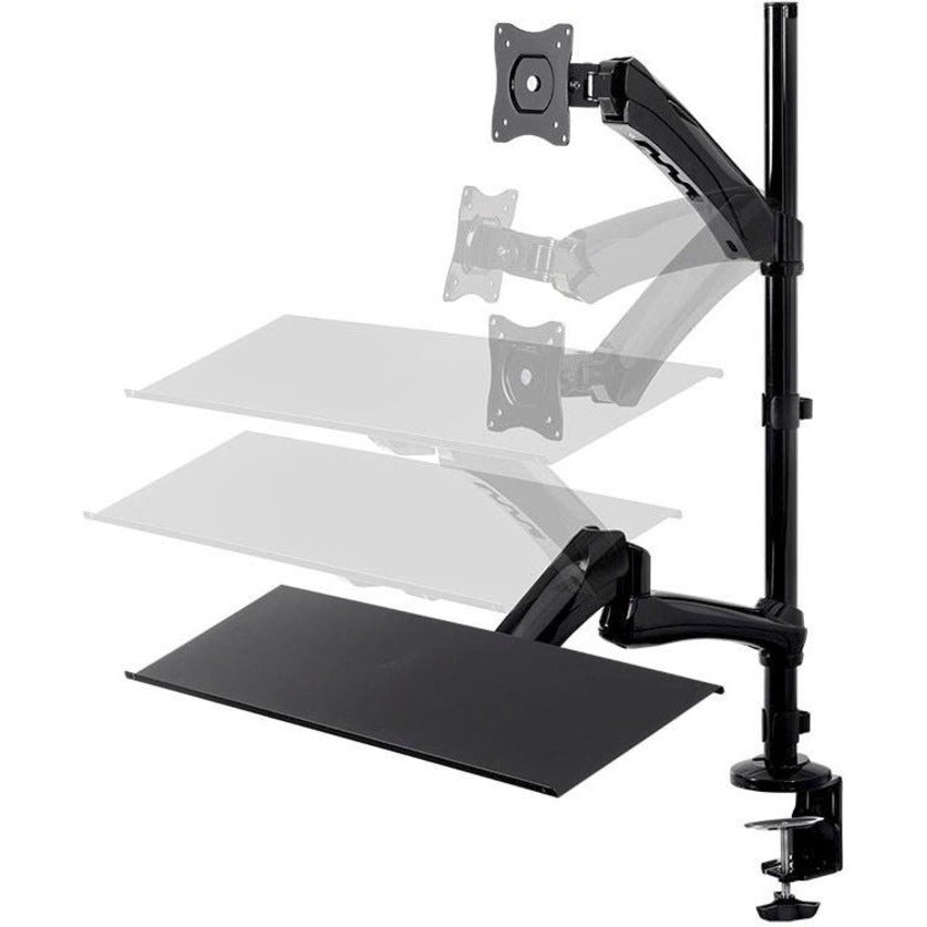 Monoprice 15718 Sit-Stand Articulating Monitor and Keyboard Workstation, Ergonomic, Full Motion, Gas Spring, Cable Management