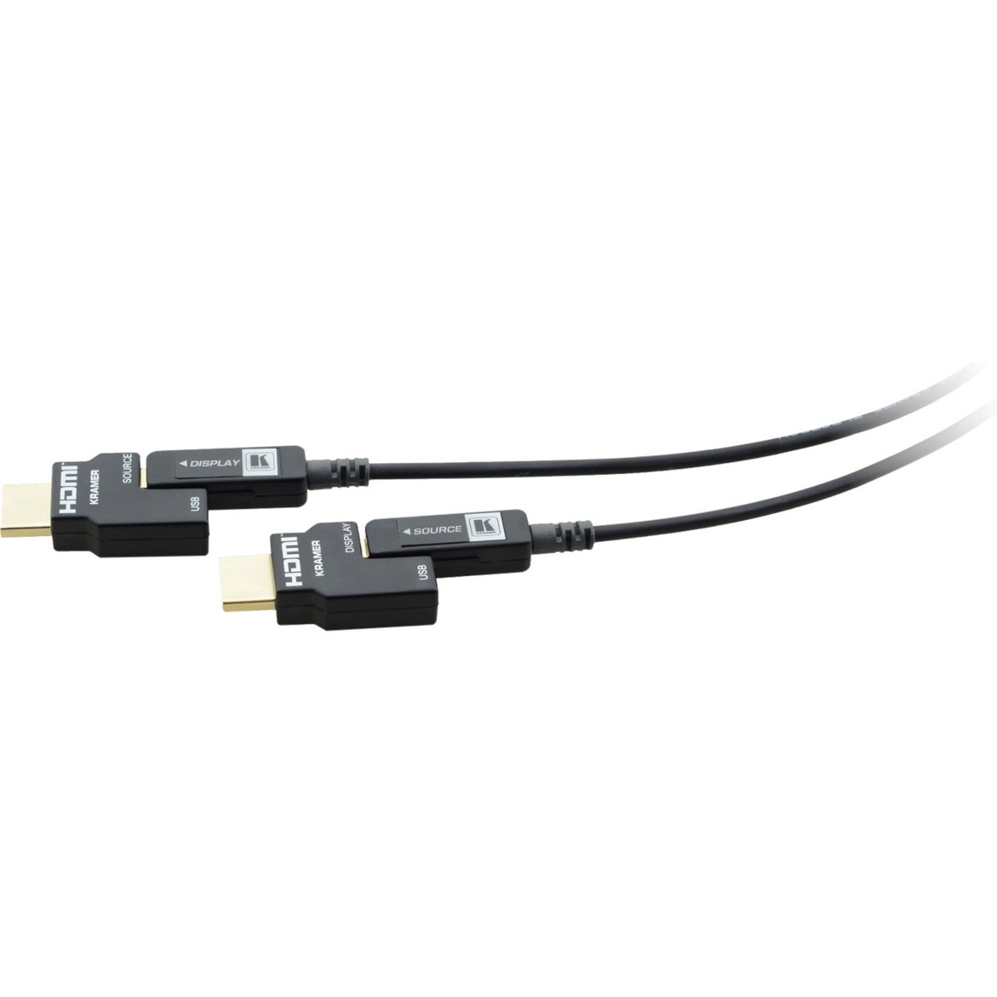 Kramer CP-AOCH/60-50 Active Optical 4K Pluggable HDMI Cable, 49.87 ft, Gold-Plated Connectors, EMI/RF Protection