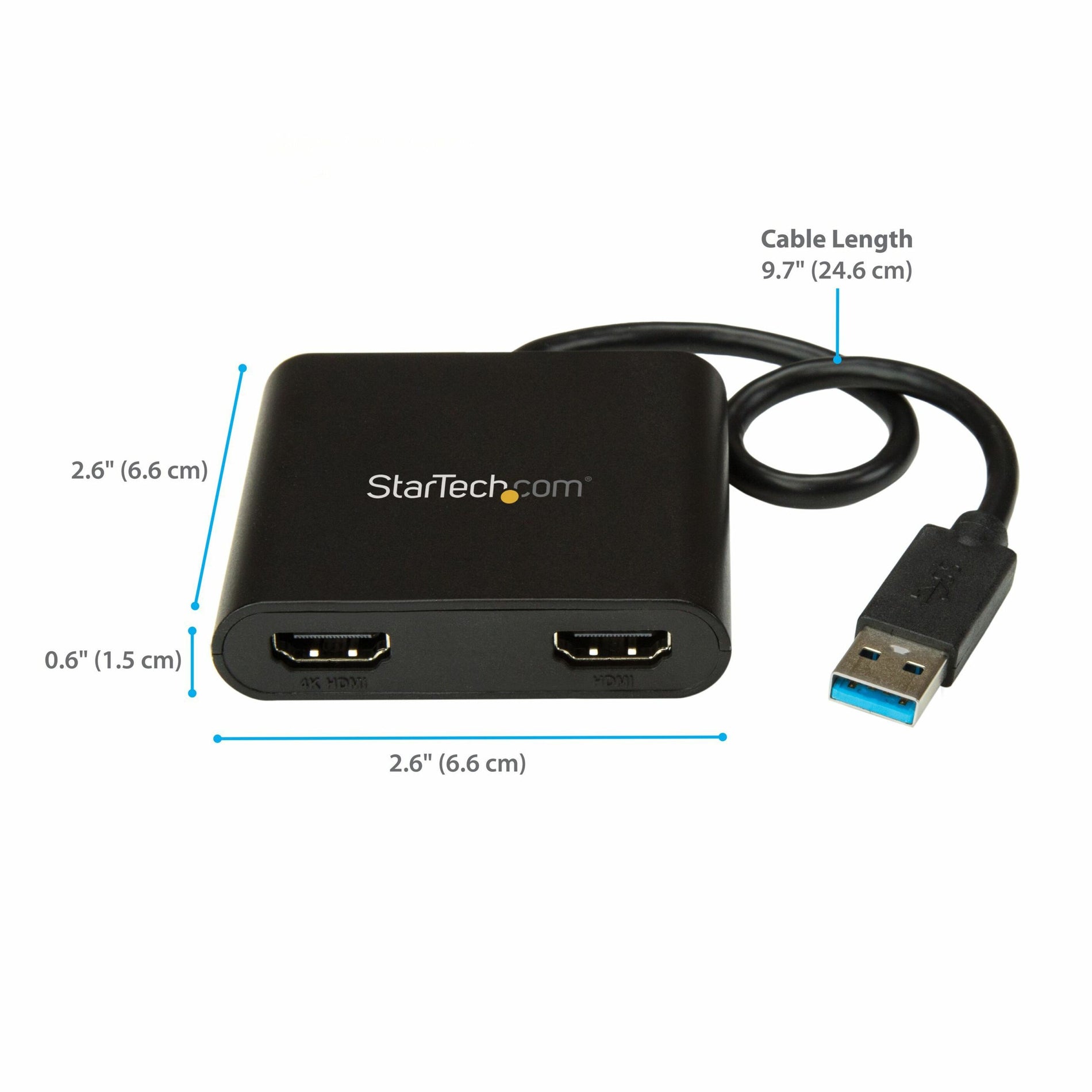 StarTech.com USB32HD2 USB to Dual HDMI Adapter - 4K, Connect Two HDMI Displays to a Single USB Port