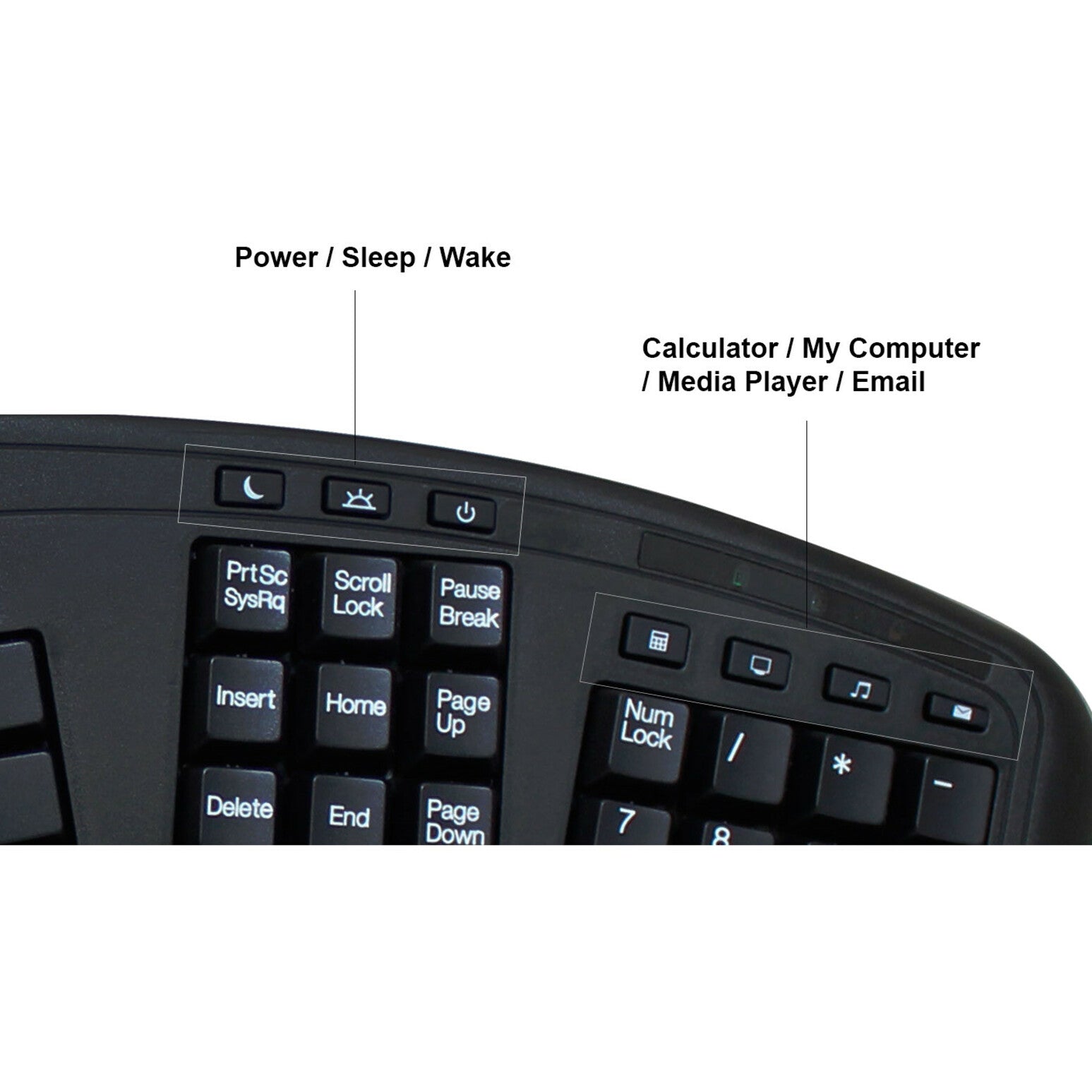 Adesso AKB-450UB Tru-Form Ergonomic Touchpad Keyboard, Split Layout, Quiet Keys, Palm Rest, Ergonomic Design