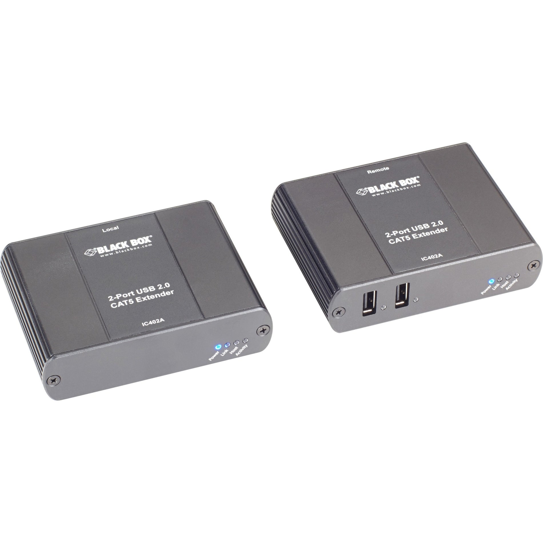 Black Box IC402A-R2 CATx USB 2.0 Extender - 2-Port, Extend USB Connections up to 328.08 ft