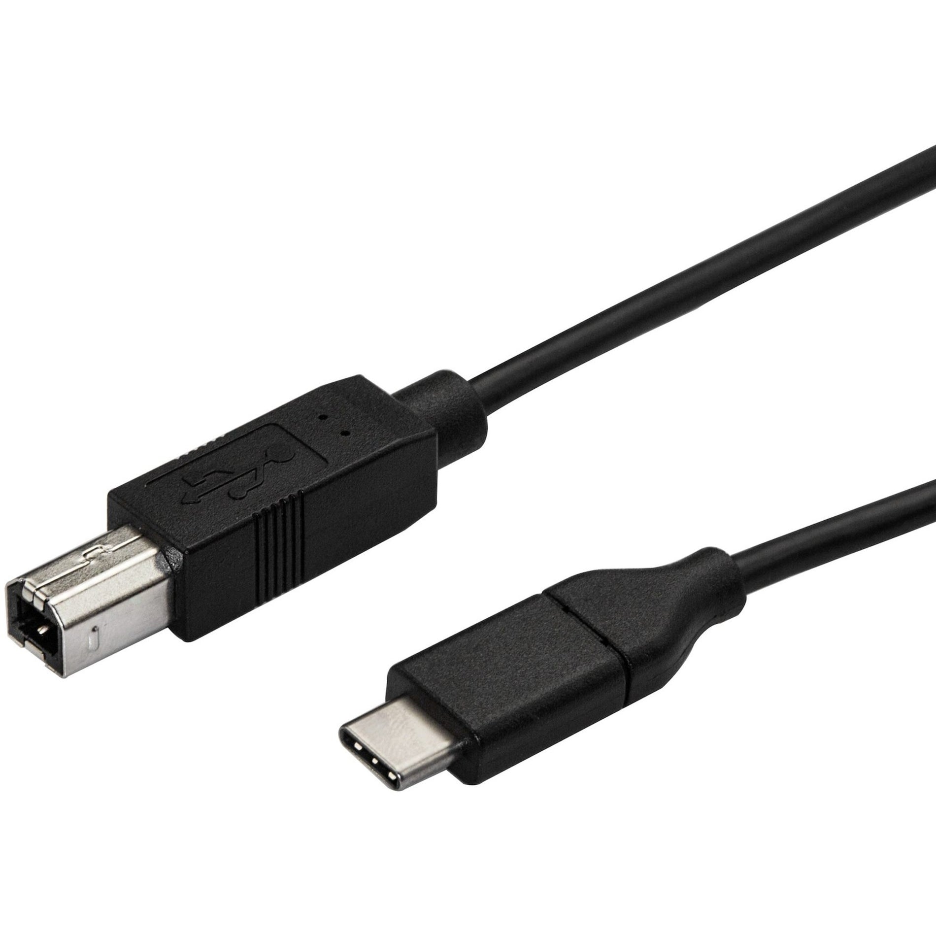 StarTech.com USB2CB3M USB-C to USB-B Printer Cable - M/M - 3m (10 ft.), USB 2.0, Flexible, Black