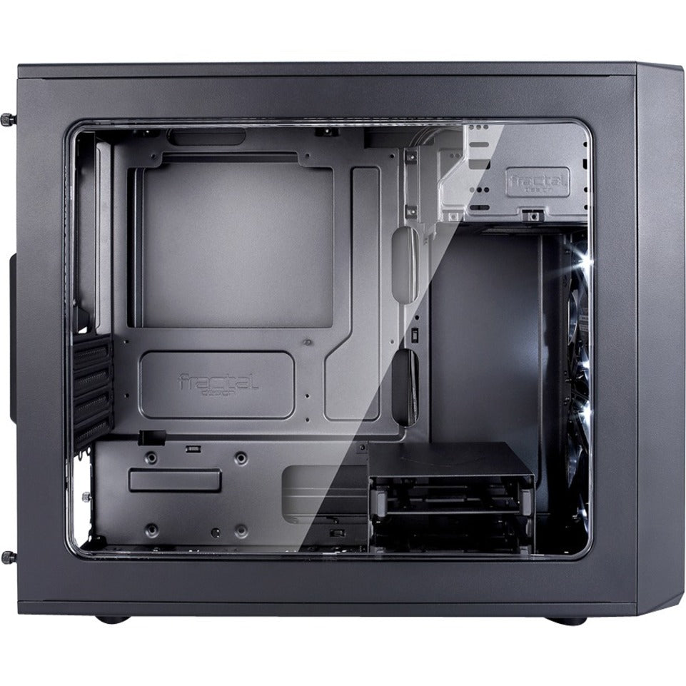 Fractal Design FD-CA-FOCUS-BK-W Focus G Computer Case with Side Window, Mid-tower, Black, 5 Expansion Bays, 2 USB Ports