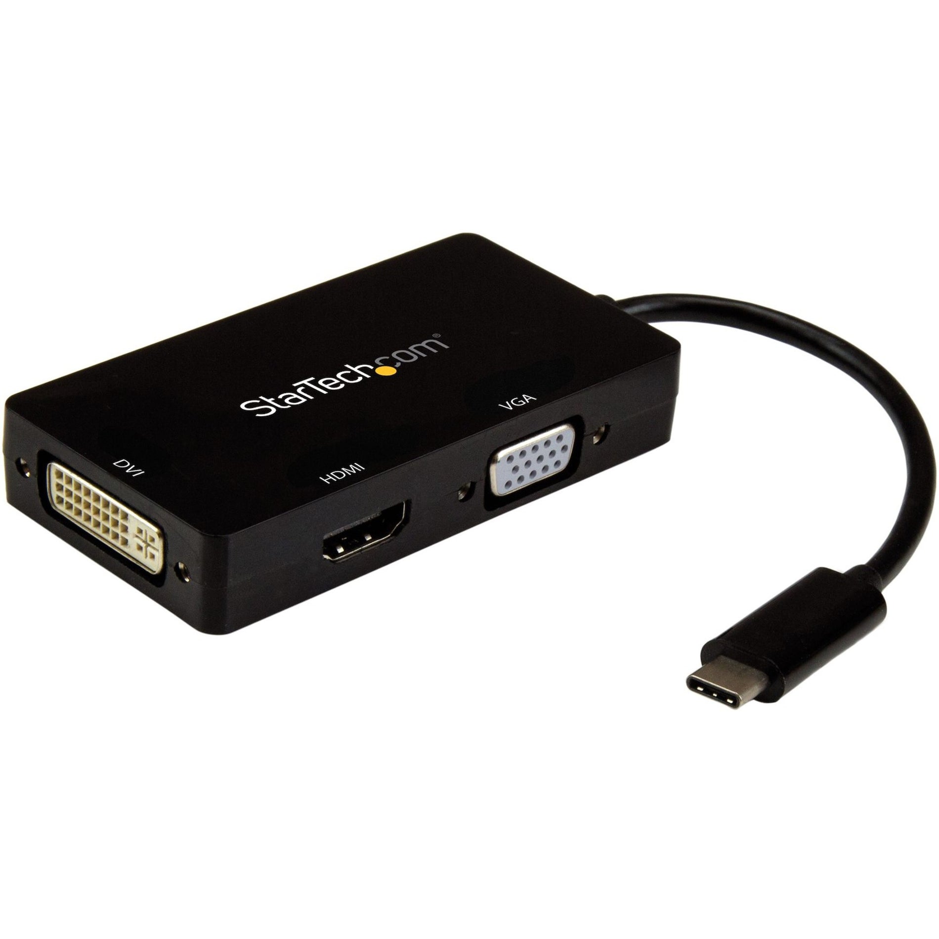 StarTech.com USB-C Multiport Video Adapter - 3-in-1 USB Type-C Video Adapter - USB-C to VGA, DVI, HDMI - 4K 30 Hz - CDPVGDVHDBP (CDPVGDVHDBP) Main image