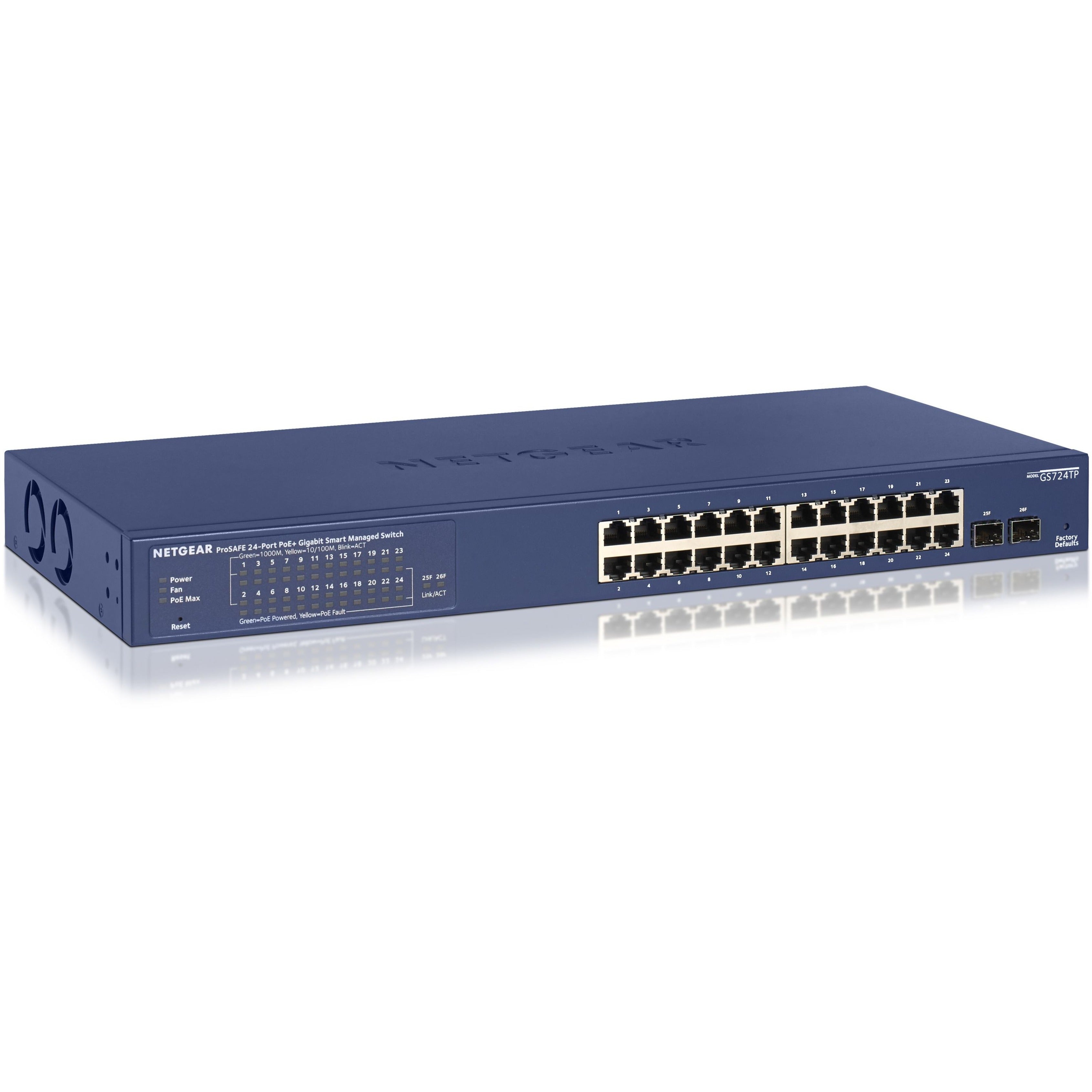 Netgear 24-Port Gigabit PoE+ Ethernet Smart Managed Pro Switch with 2 SFP Ports [Discontinued]