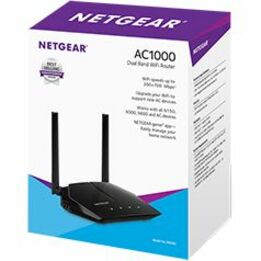 Netgear R6080-100NAS AC1000 WiFi Router, Dual Band Wireless Router, Fast Ethernet, 125 MB/s Transmission Speed