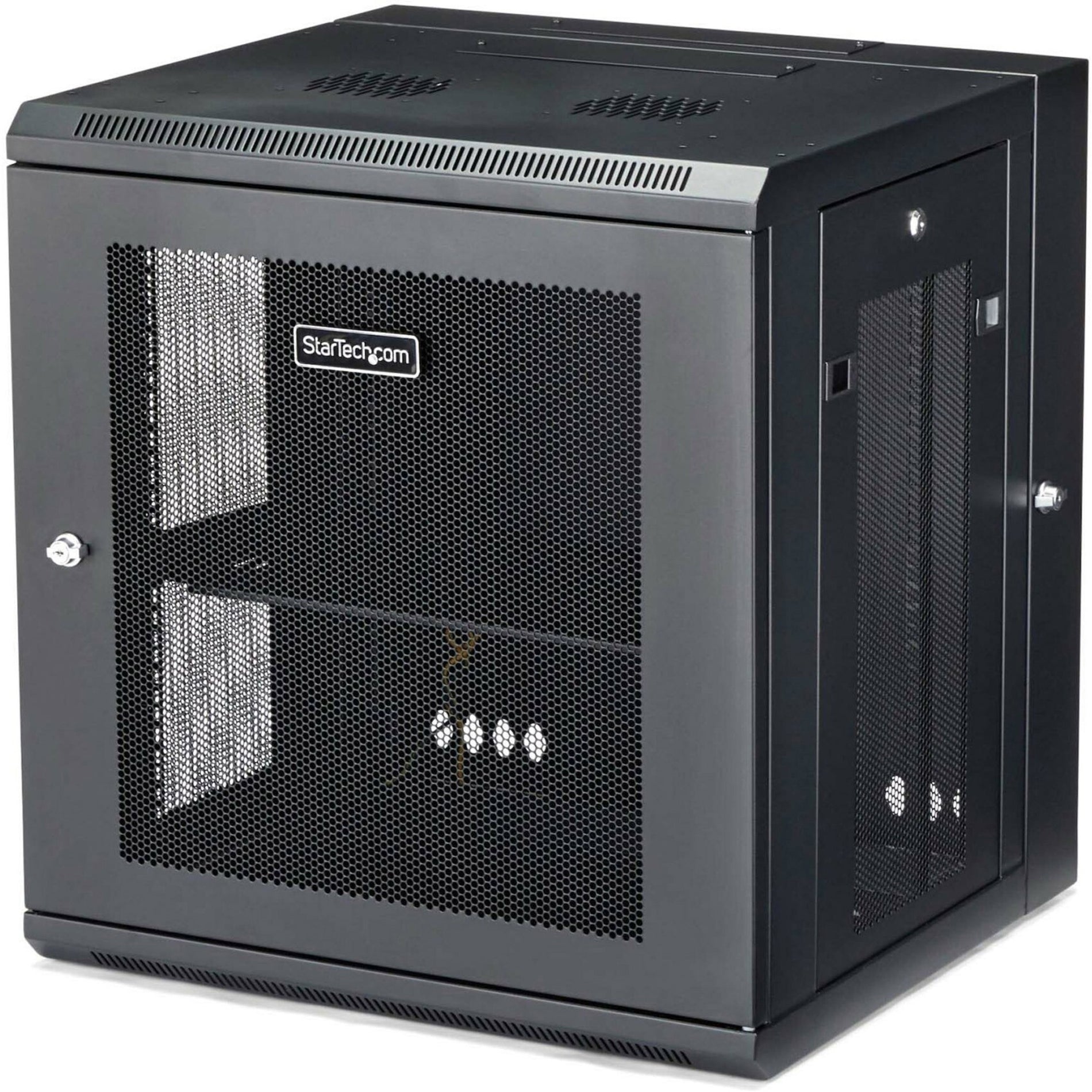 StarTech.com RK12WALHM 12U Wall-Mount Server Rack Cabinet - Hinged Enclosure, Up to 17 in. Deep, Black