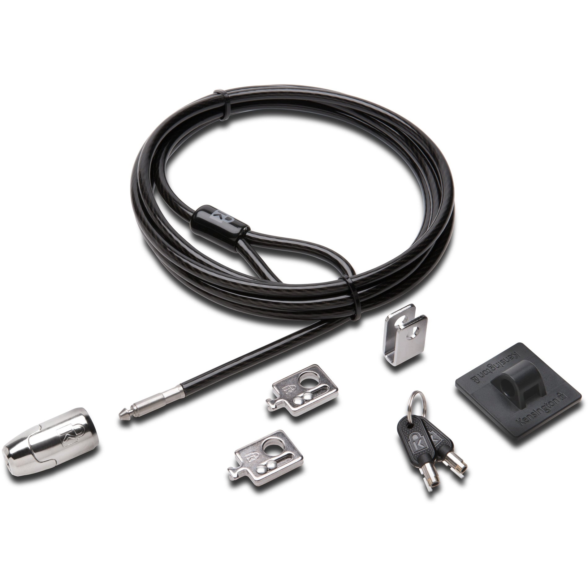 Kensington K64424WW Desktop & Peripherals Locking Kit 2.0, Keyed Lock, 8 ft Cable Length