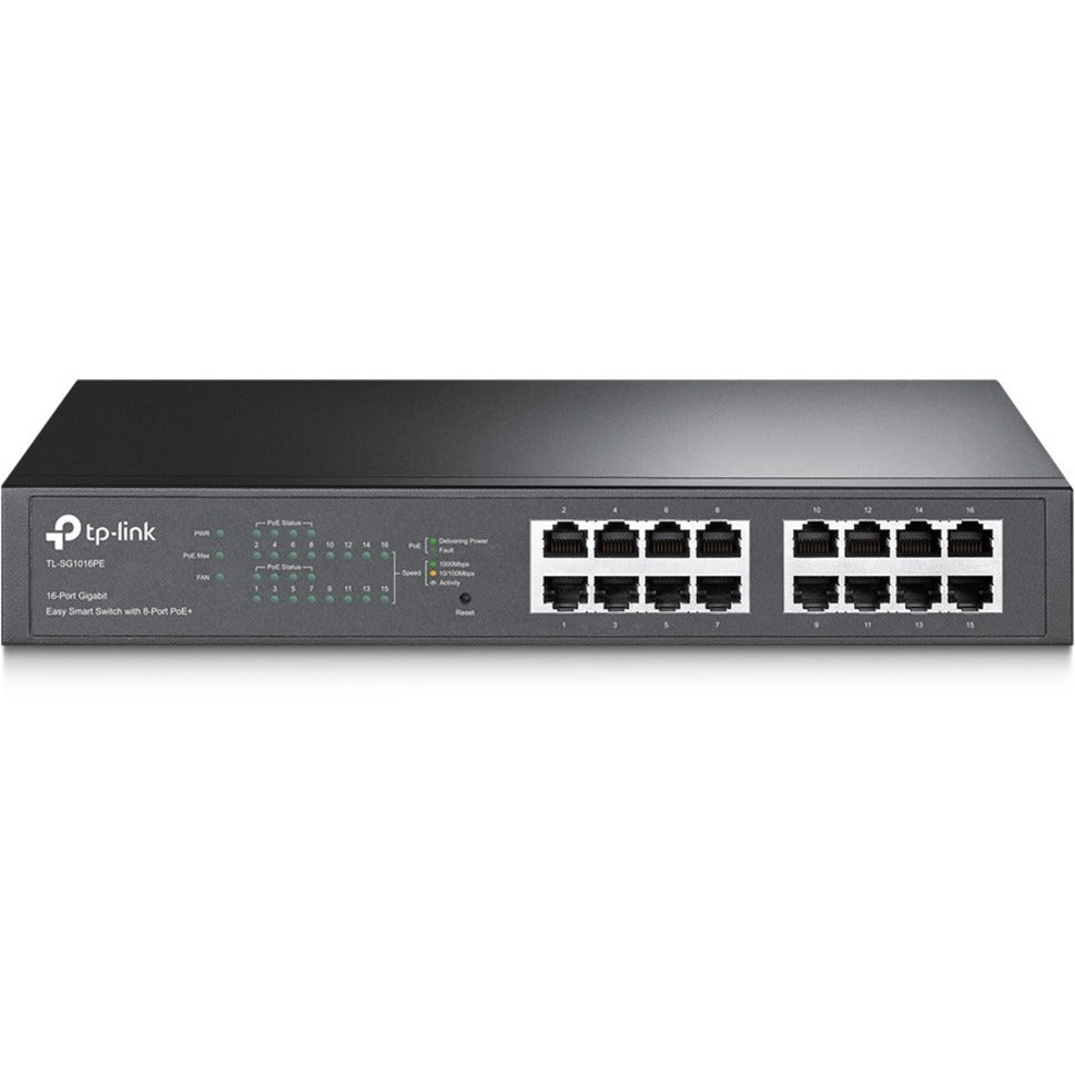 TP-Link TL-SG1016PE 16-Port Gigabit Easy Smart PoE Switch with 8-Port PoE+, High-Speed Ethernet Switch for Efficient Network Management
