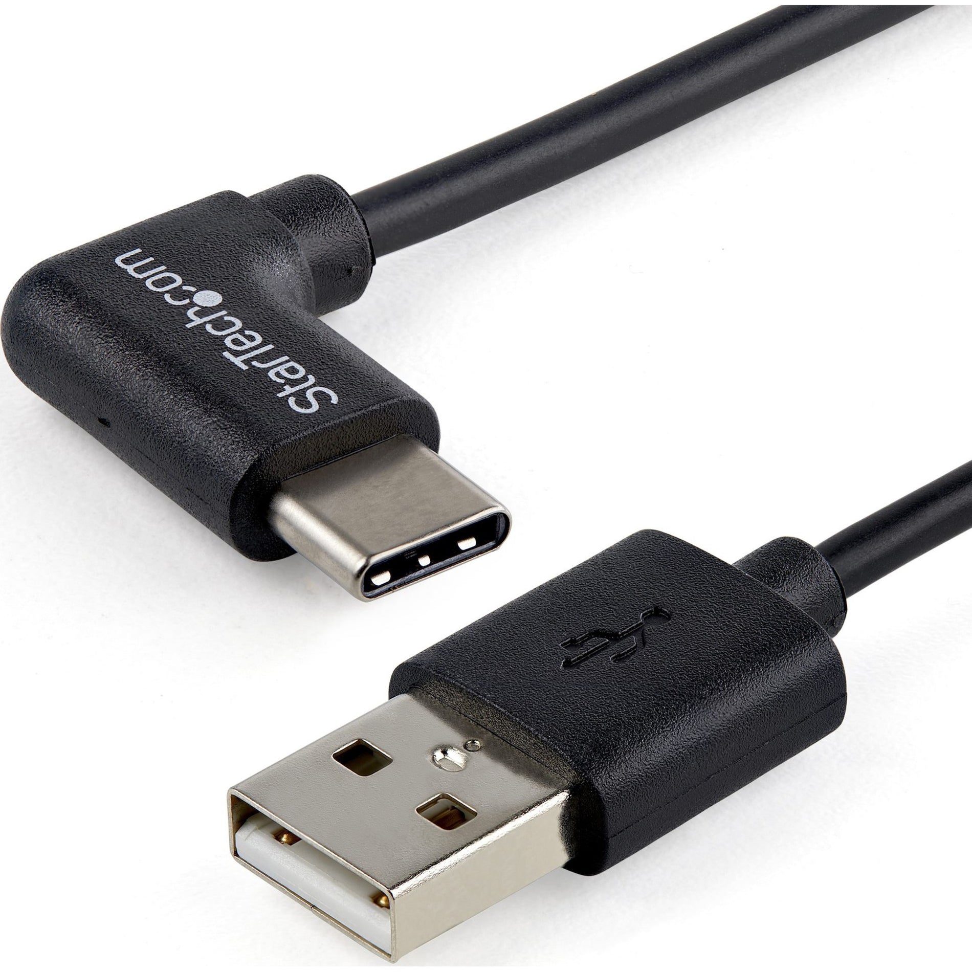 StarTech.com USB2AC1MR USB-A to USB-C Cable - Right-Angle - 1m 3ft, Fast Charging, Data Transfer, Bend Resistant