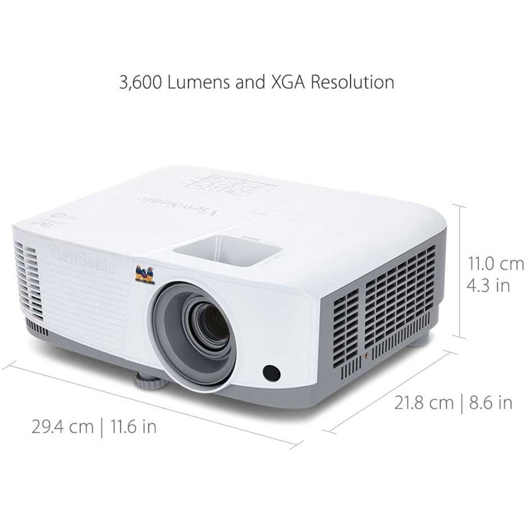 ViewSonic PA503X 3600 Lumens XGA HDMI Projector, SuperColor, 22,000:1 Contrast Ratio, 4:3 Native Aspect Ratio