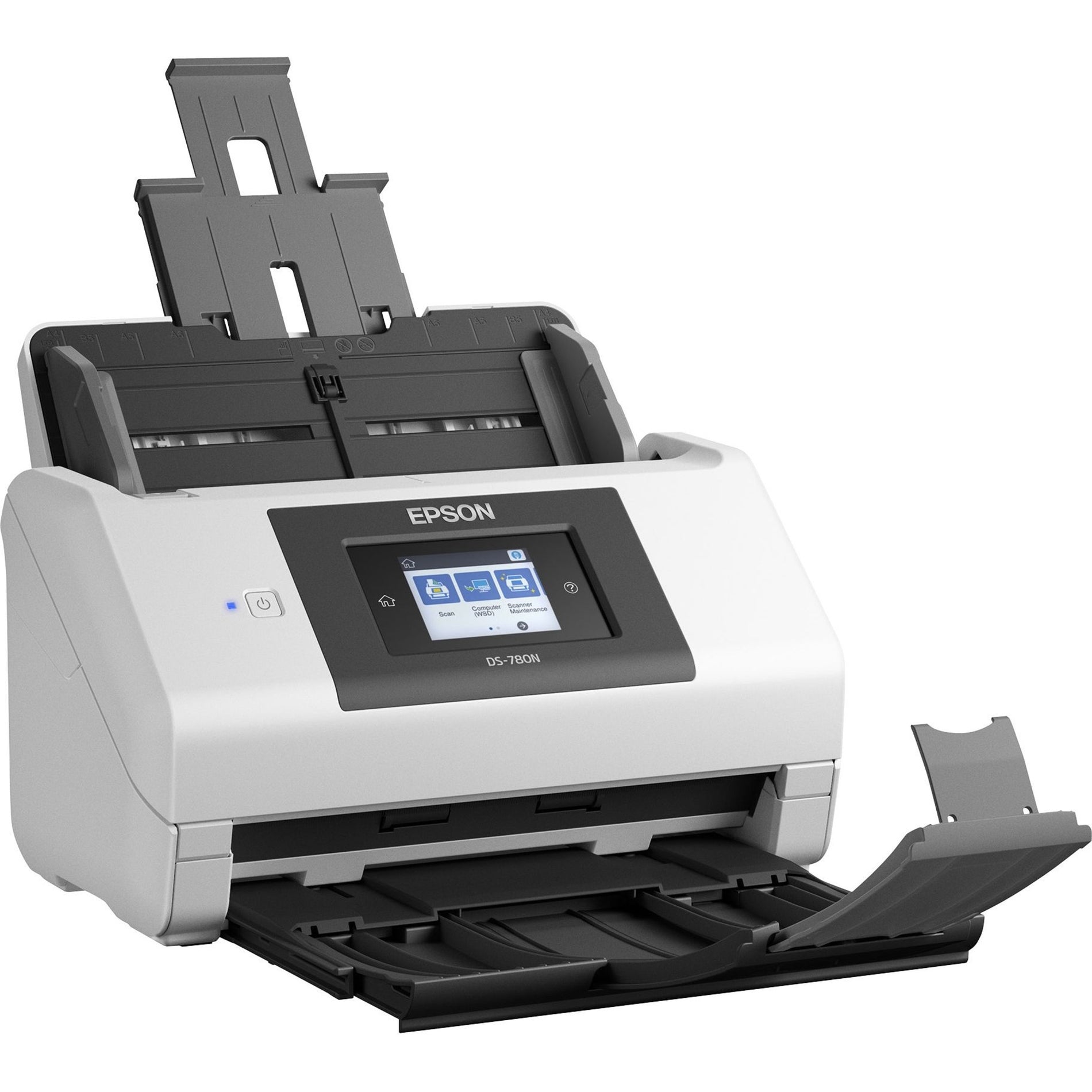 Epson B11B227201 DS-780N Network Color Document Scanner, 600 dpi Optical, Duplex Scanning, 100 Sheets ADF Capacity