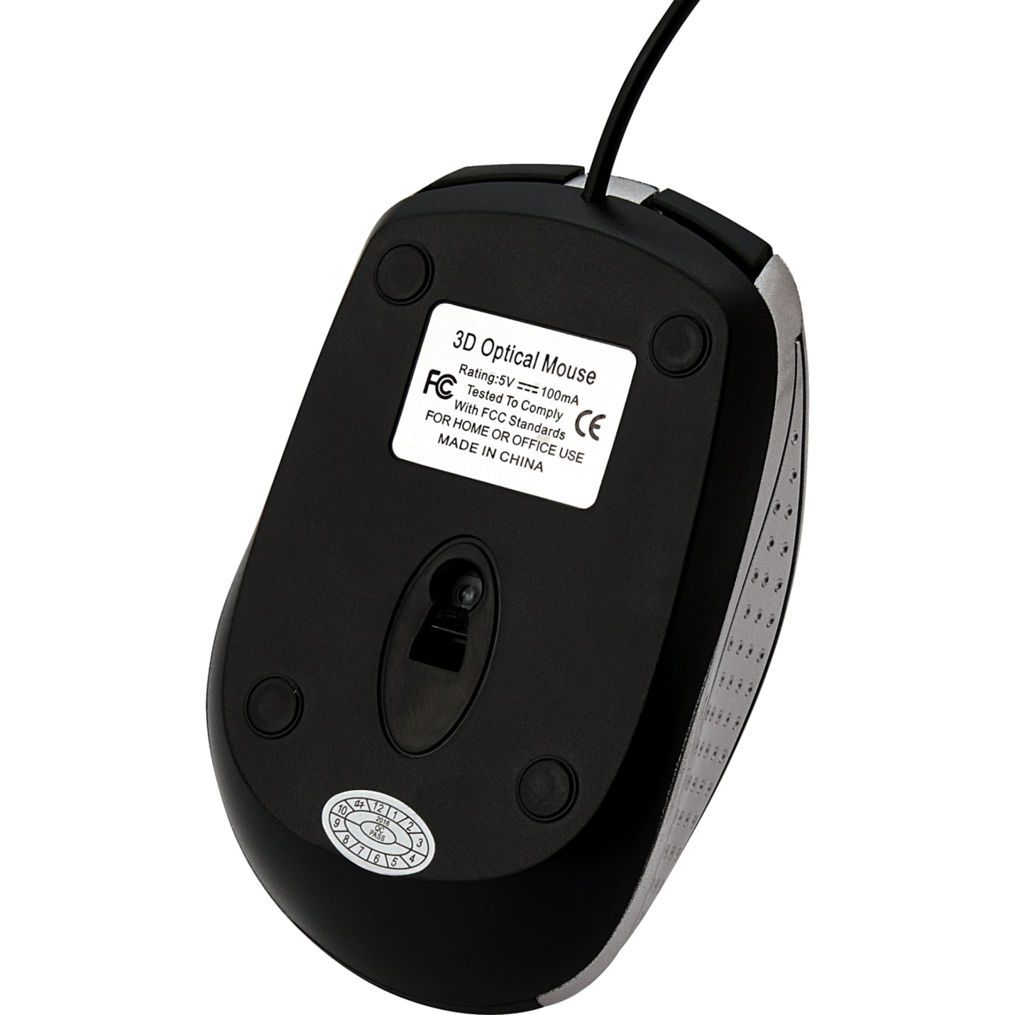 Verbatim 99741 Corded Notebook Optical Mouse, Silver/Black, for PCs & Macs