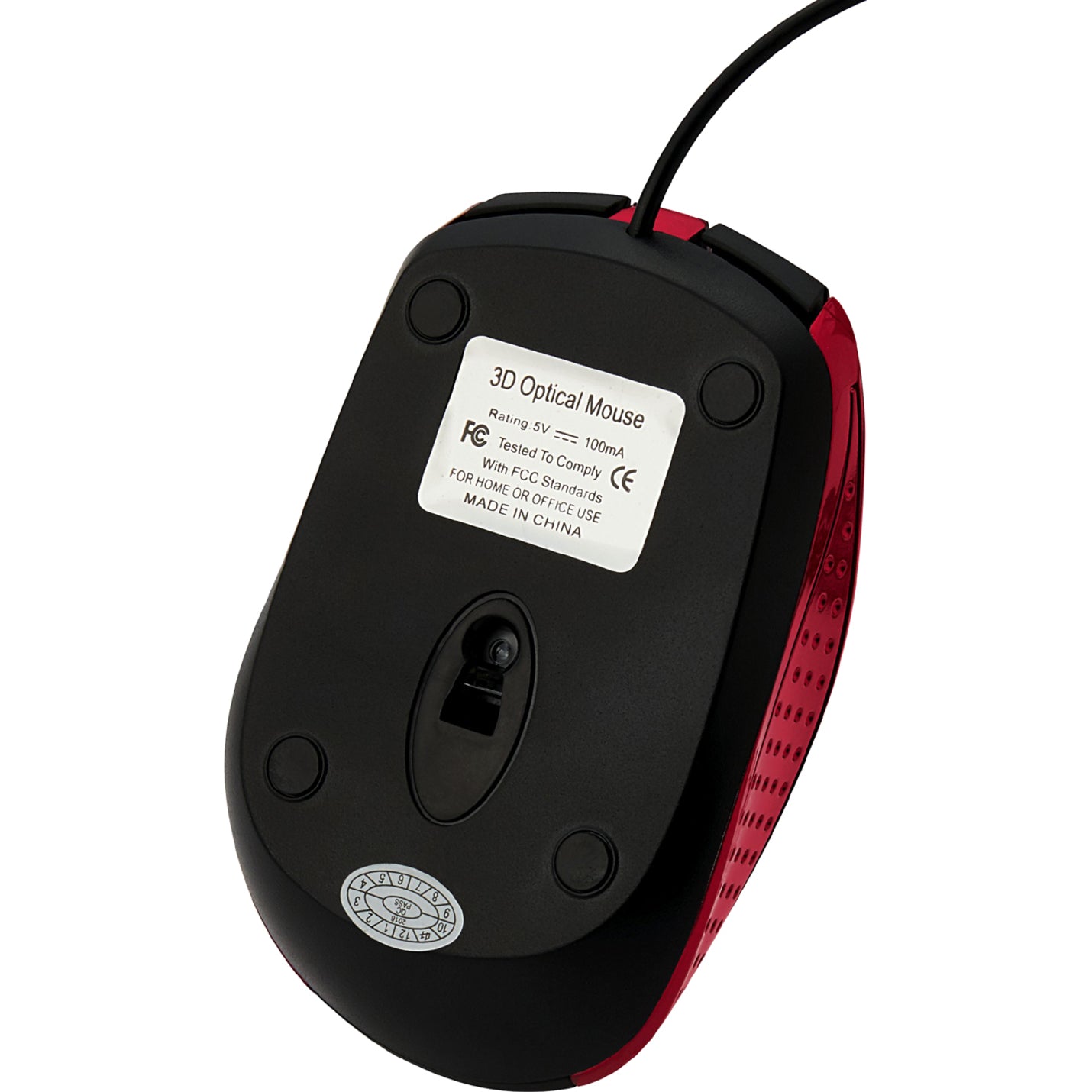 Verbatim 99742 Corded Notebook Optical Mouse - Red/Black, USB Type A