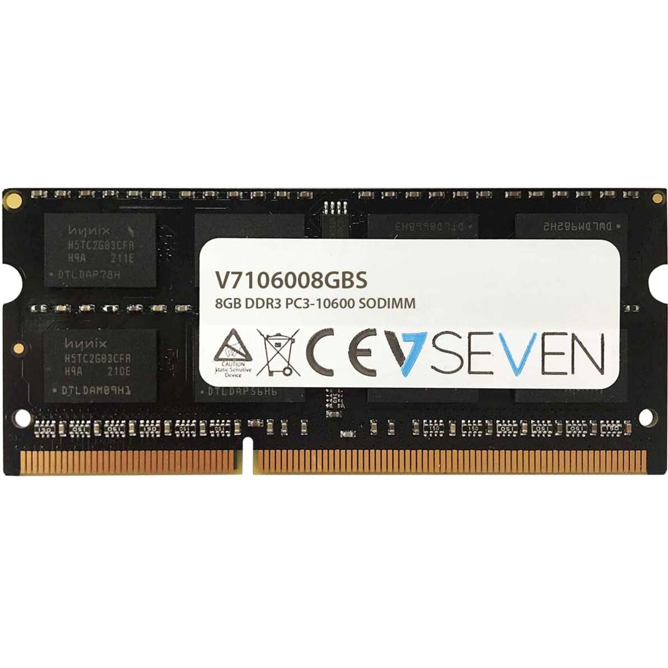 V7 V7106008GBS 8GB DDR3 PC3-10600 - 1333mhz SO DIMM Notebook Memory Module, Upgrade Your Laptop's Performance